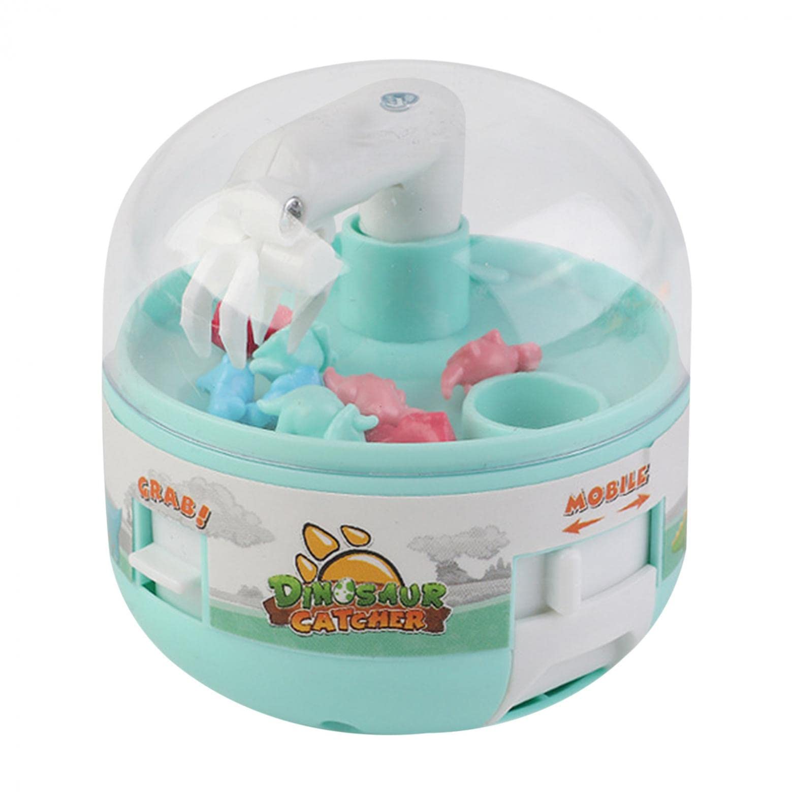 NINRYA Mini Dinosaur Claw Machine Toy - Portable Arcade Game with Dinosaur Prizes for Kids, Fun Interactive Mini Claw Crane Game for Boys & Girls - Perfect for Birthday Gifts, Party Favors & Indoor Play (Green, 1PC)