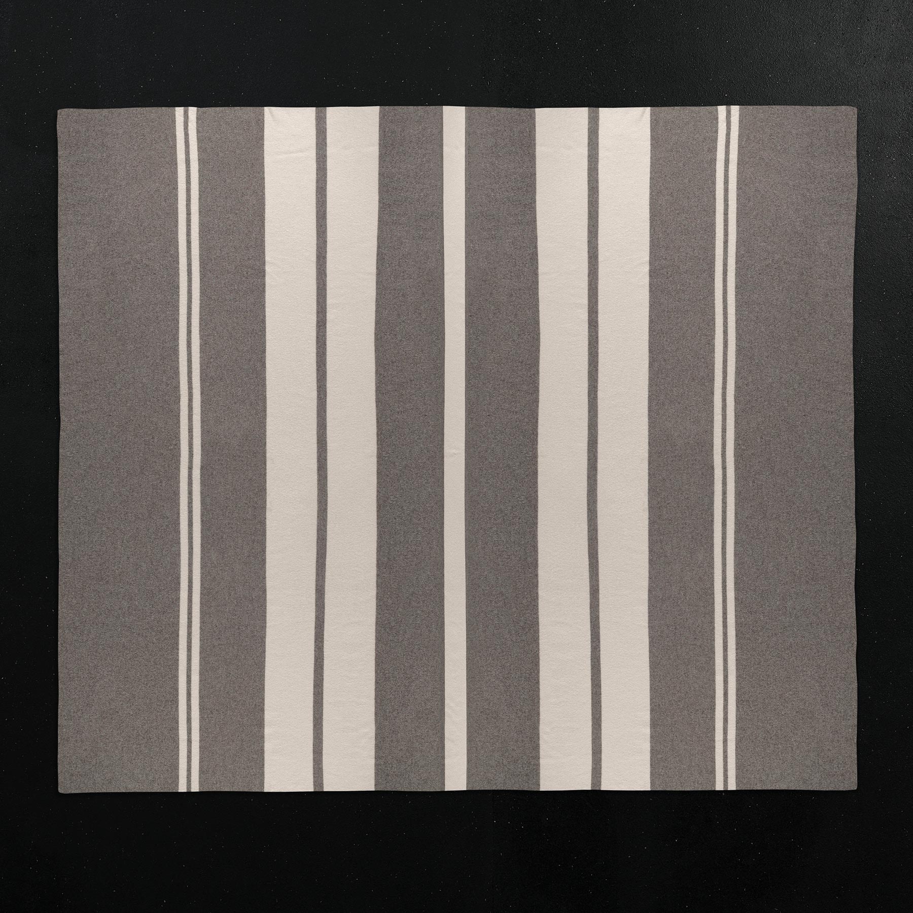 Luxury Cashmere Stripe Knit Blanket - Soft Taupe Melange & White - Perfect for Cozy Nights, Home Decor & Gift Giving