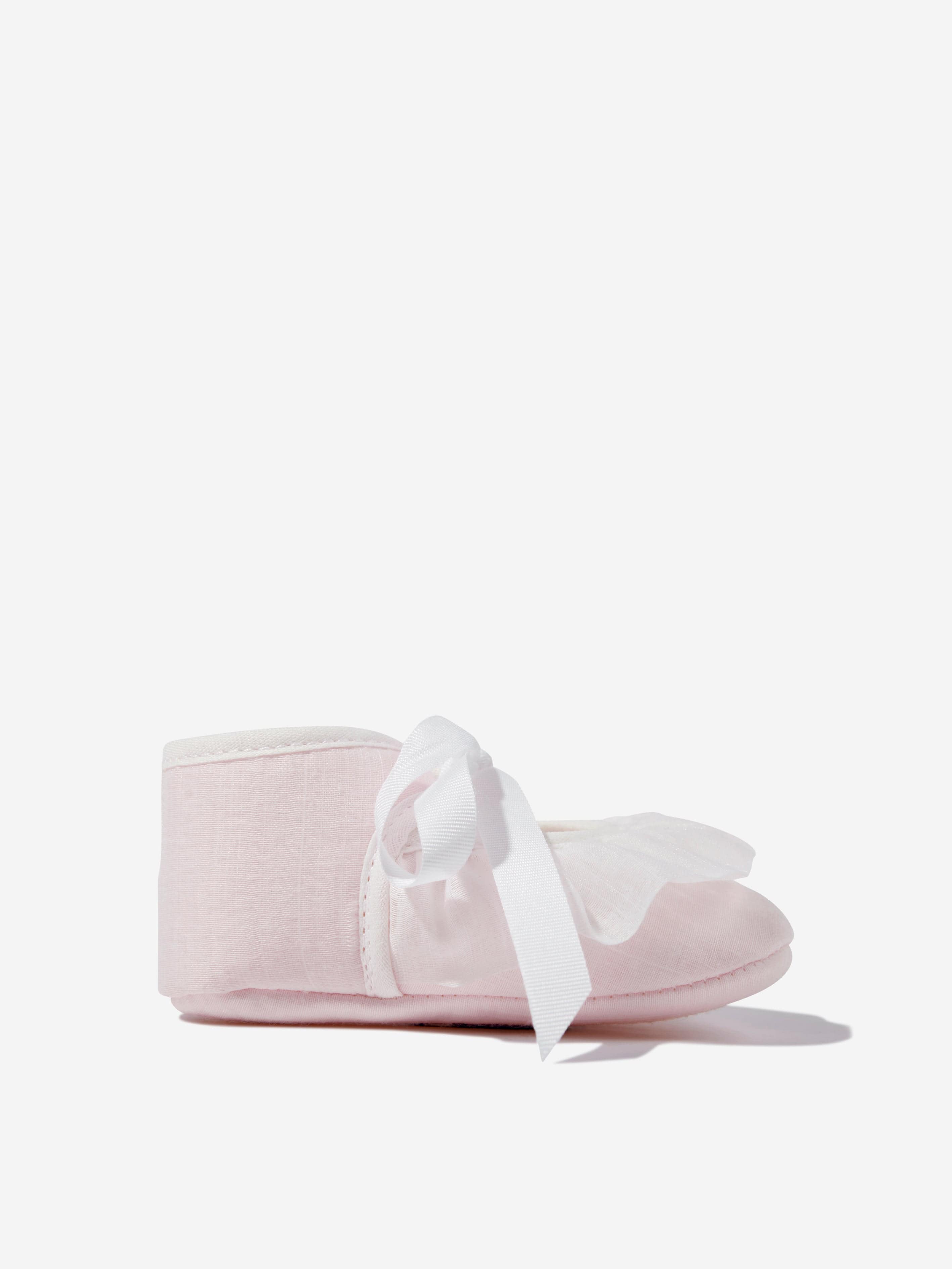 Baby Girls Pink Ruffle Pre-Walker Shoes - Soft & Comfortable First Walking Shoes for Infants & Toddlers - Perfect for Special Occasions, Photo Shoots & Everyday Wear