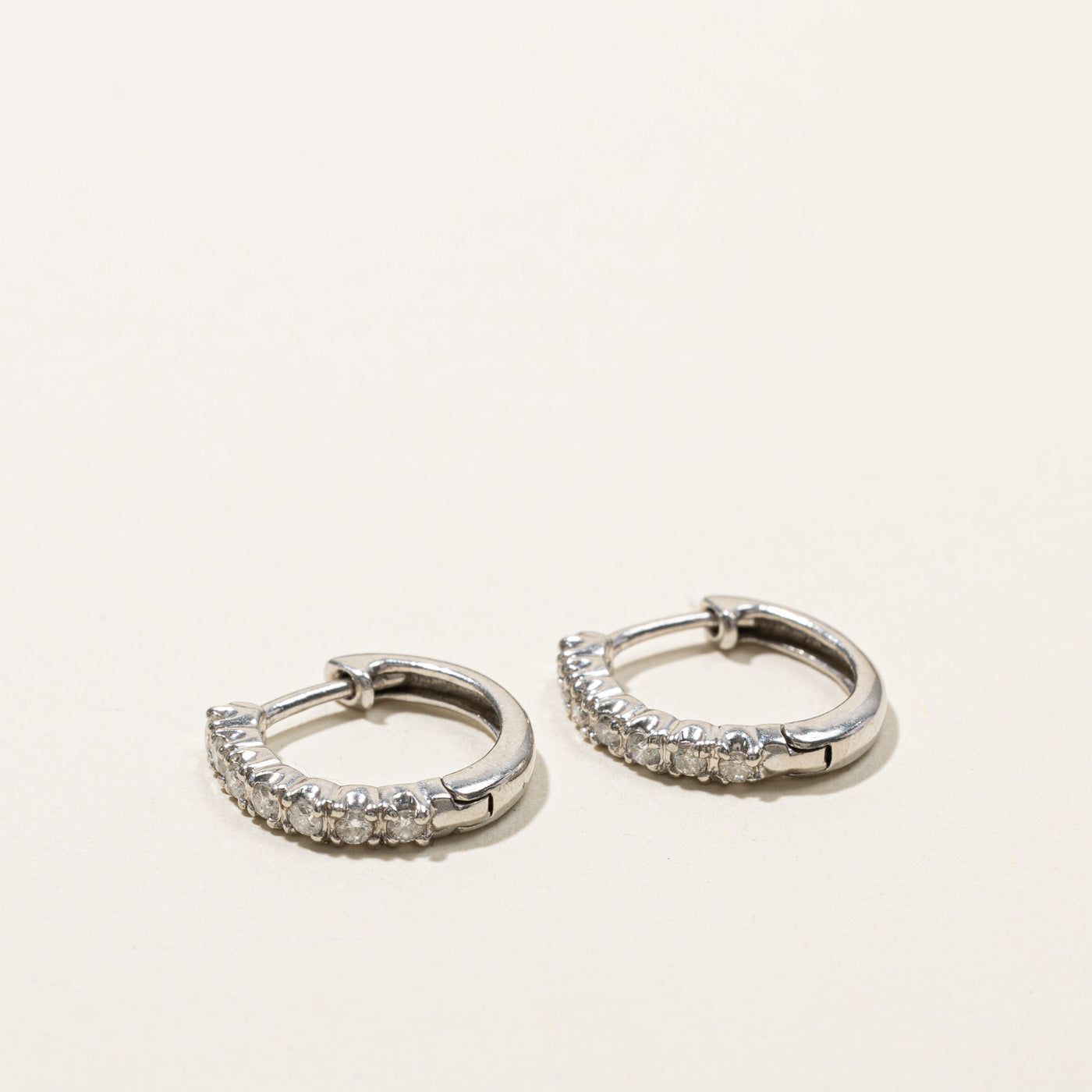 14K Gold Pave Diamond Huggie Hoop Earrings for Women | 0.28 Carat Total Weight | Perfect for Everyday Wear, Date Nights & Special Occasions