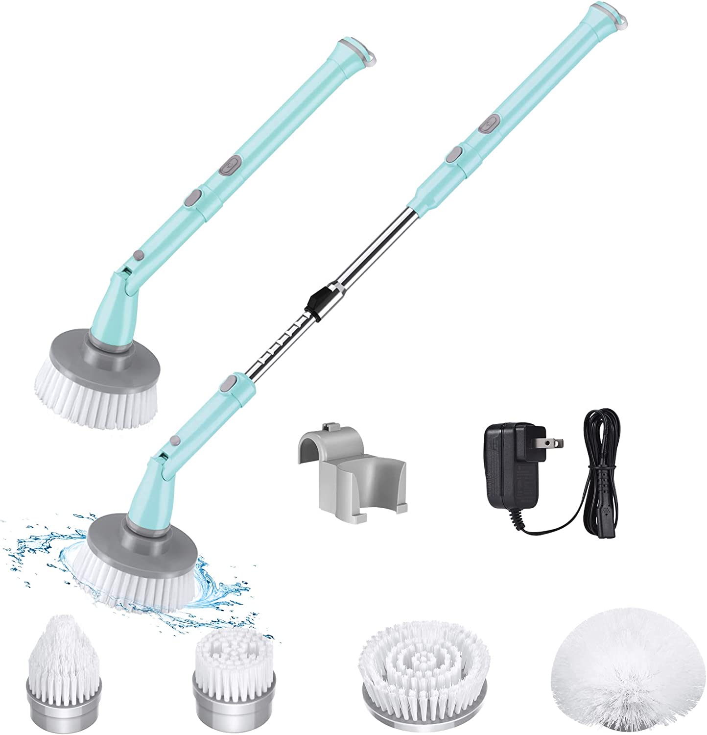 Electric Spin Scrubber Kh8 Pro - Cordless Bathroom Cleaning Brush with 1.5H Battery & Dual Speed (HM742) - Perfect for Shower Tiles, Bathtubs, and Grout Cleaning