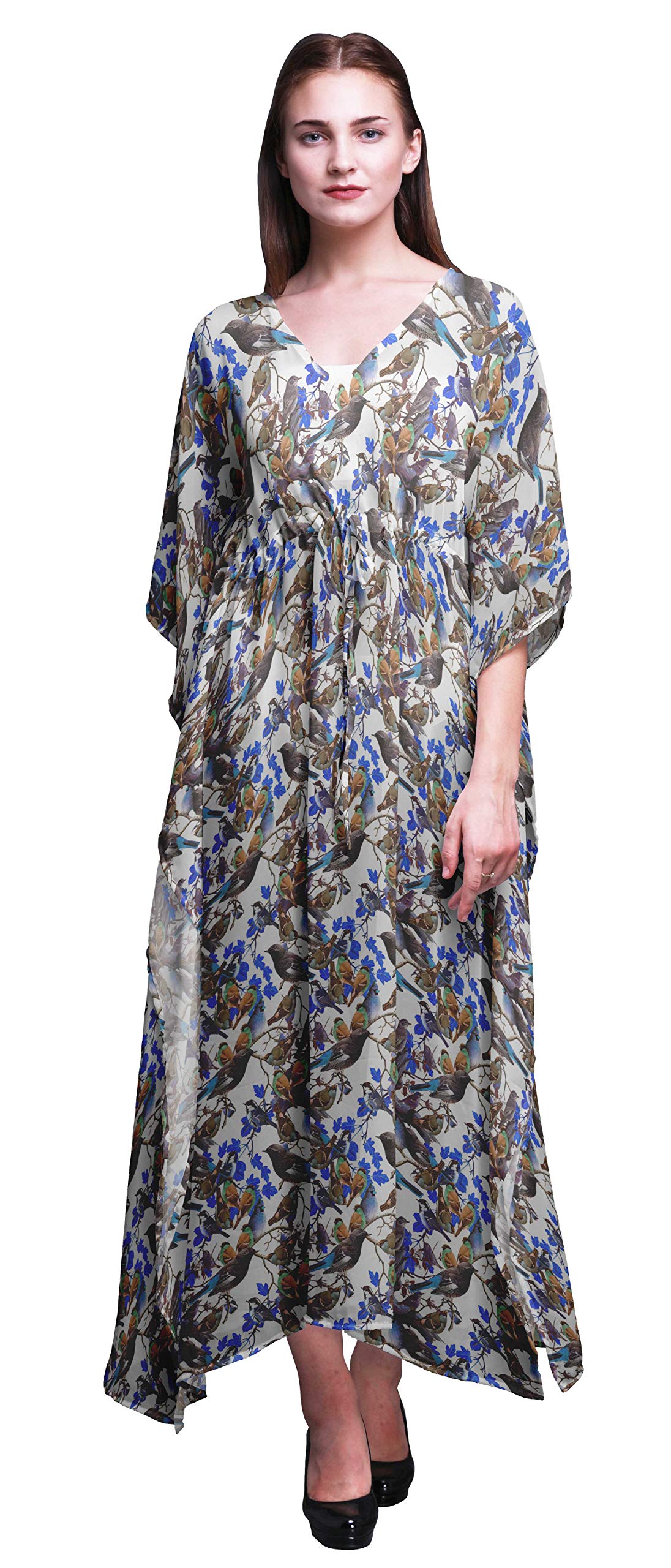 Bimba Beach Kaftan - Women's Flowy Maxi Dress & Bikini Cover Up | Summer Kimono Style Beachwear for Pool, Vacation & Resort Wear