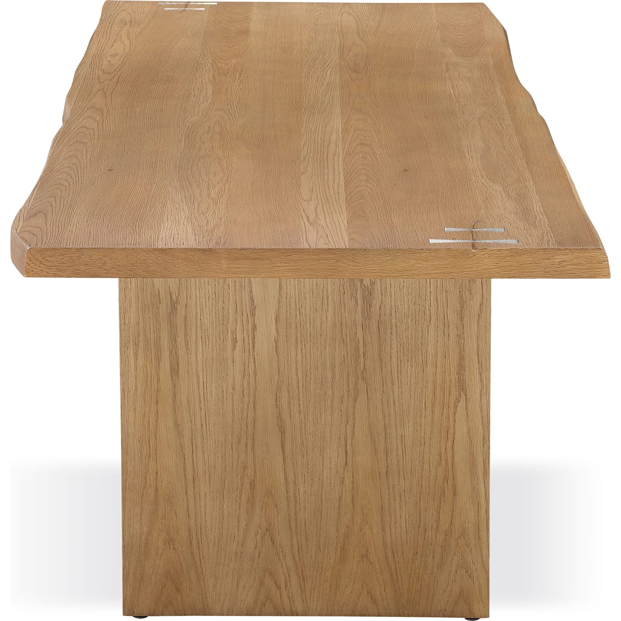 Modern White Oak Live Edge Dining Table - Handcrafted Coastal Style Wooden Table for Kitchen, Dining Room & Farmhouse Decor