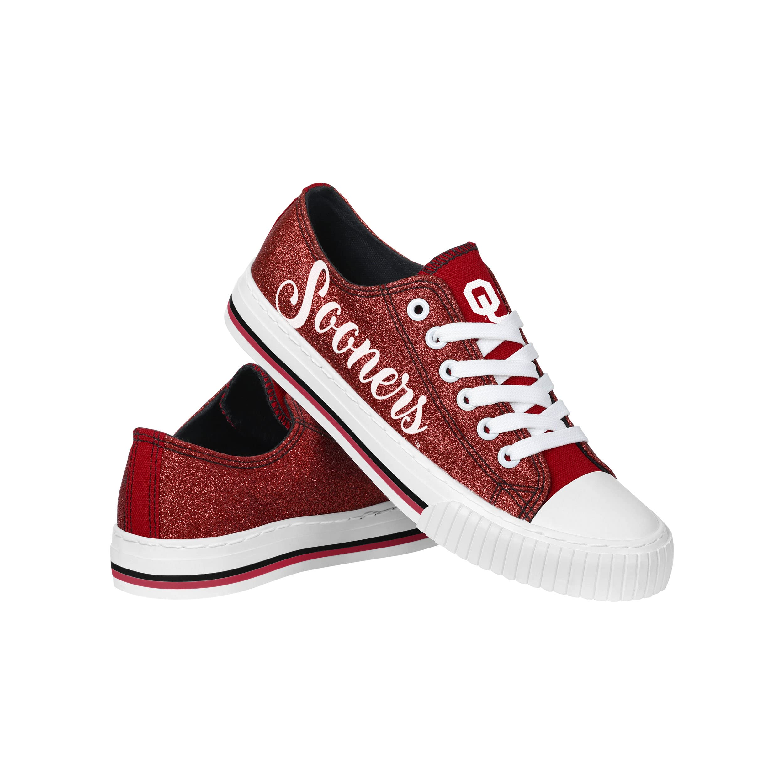 FOCO Women's NCAA Team Logo Low Top Canvas Sneakers - Comfortable Casual Shoes for College Fans, Game Day Outfits & Everyday Wear