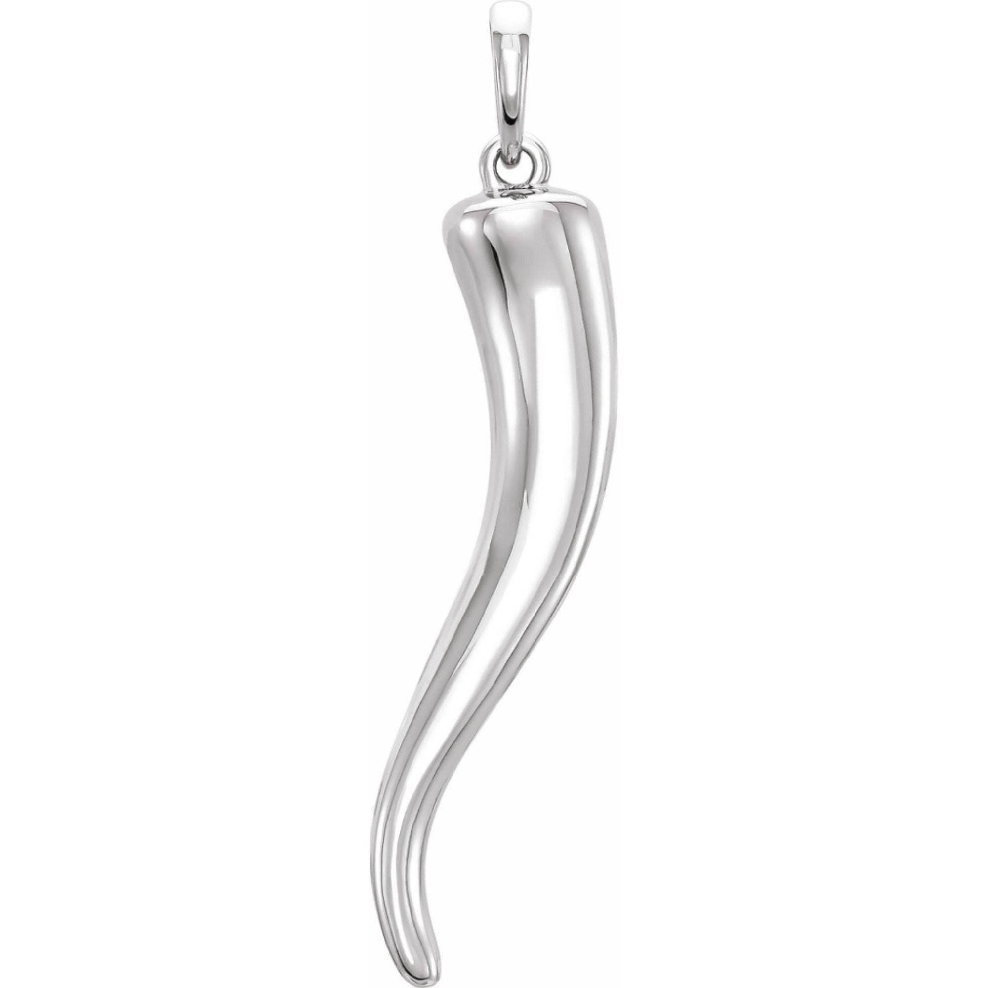 14K Yellow, Rose or White Gold Italian Horn Pendant Necklace - Lucky Charm for Protection & Good Fortune - Perfect for Gifts, Everyday Wear & Special Occasions