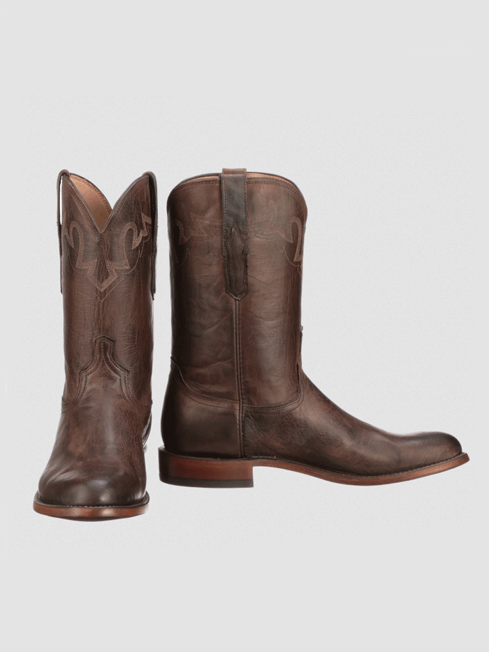 Lucchese CL6510.C2 Men's Sunset Roper Boots in Chocolate Brown - Perfect for Western Riding, Country Music Festivals & Casual Wear