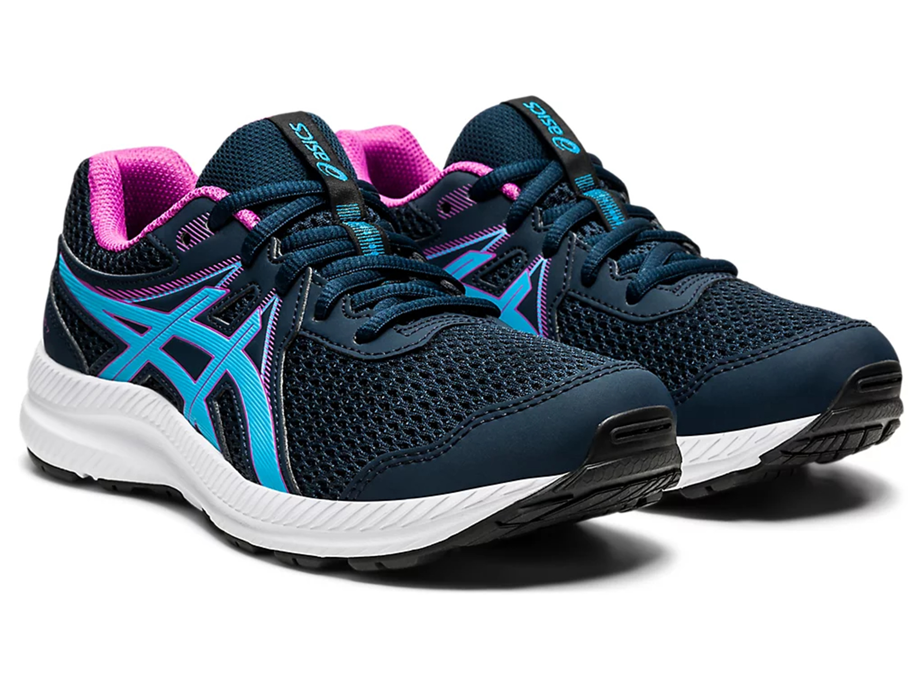 ASICS Junior Contend 7 GS Running Shoes for Kids - Lightweight & Durable Athletic Sneakers (Style 1014A192-404) - Perfect for School PE, Track Practice & Daily Play