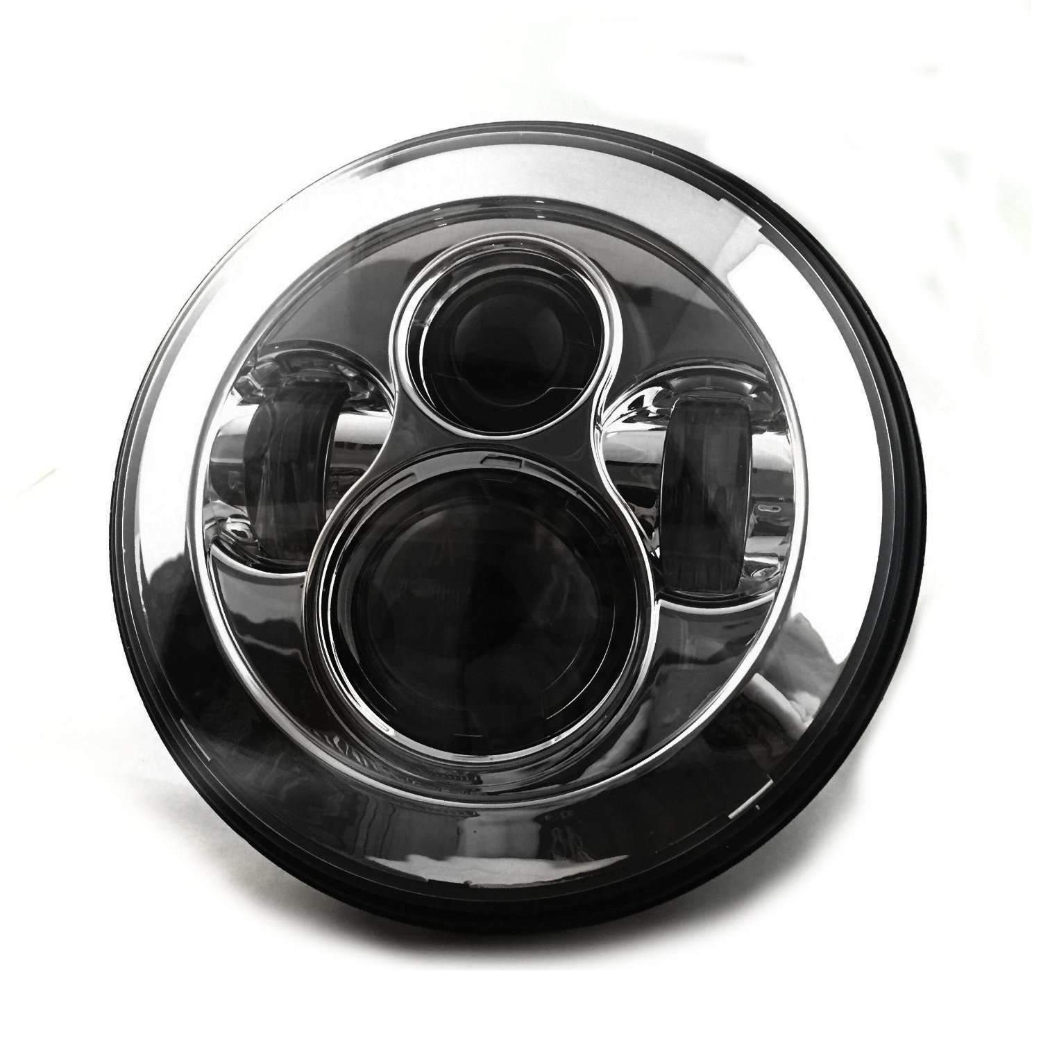 Eagle Lights 8700 7-Round Chrome LED Headlight Kit for Jeep Wrangler - Anti-Flicker Harness Included - Upgrade Your Off-Road Lighting for Night Driving & Adventure