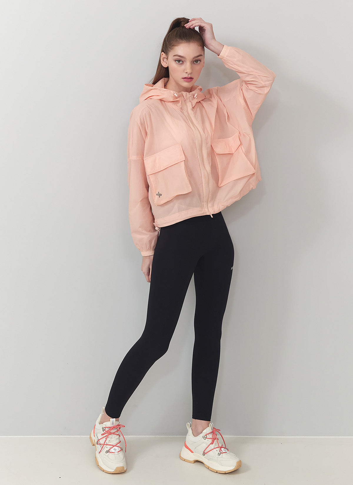 Stylish 2-Way Crop Hood Windbreaker Jacket for Women - Lightweight & Breathable for Outdoor Activities, Running, and Casual Wear