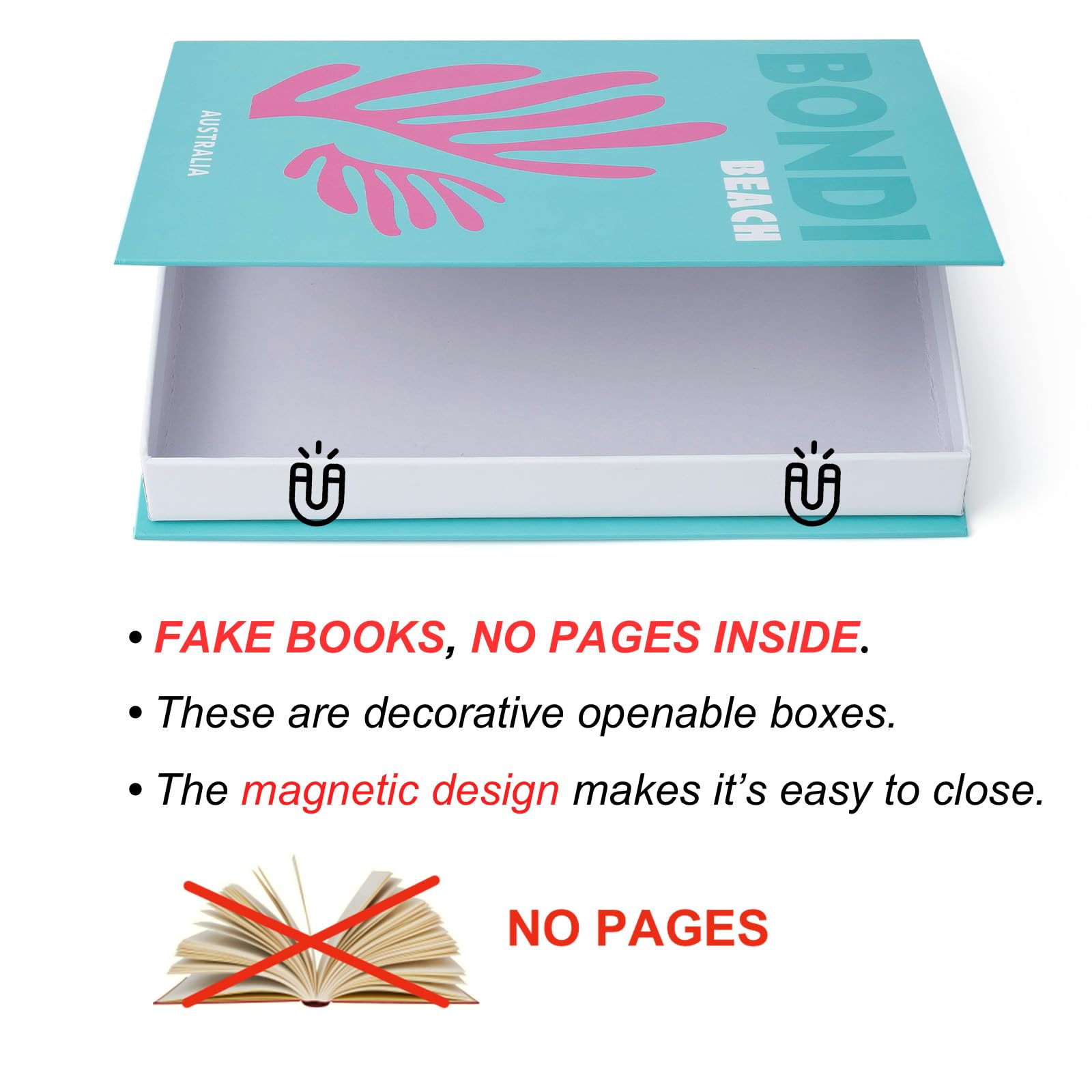 Preppy Room Decor Books Set of 3 - Faux Coffee Table & Bookshelf Decor for Home Aesthetic