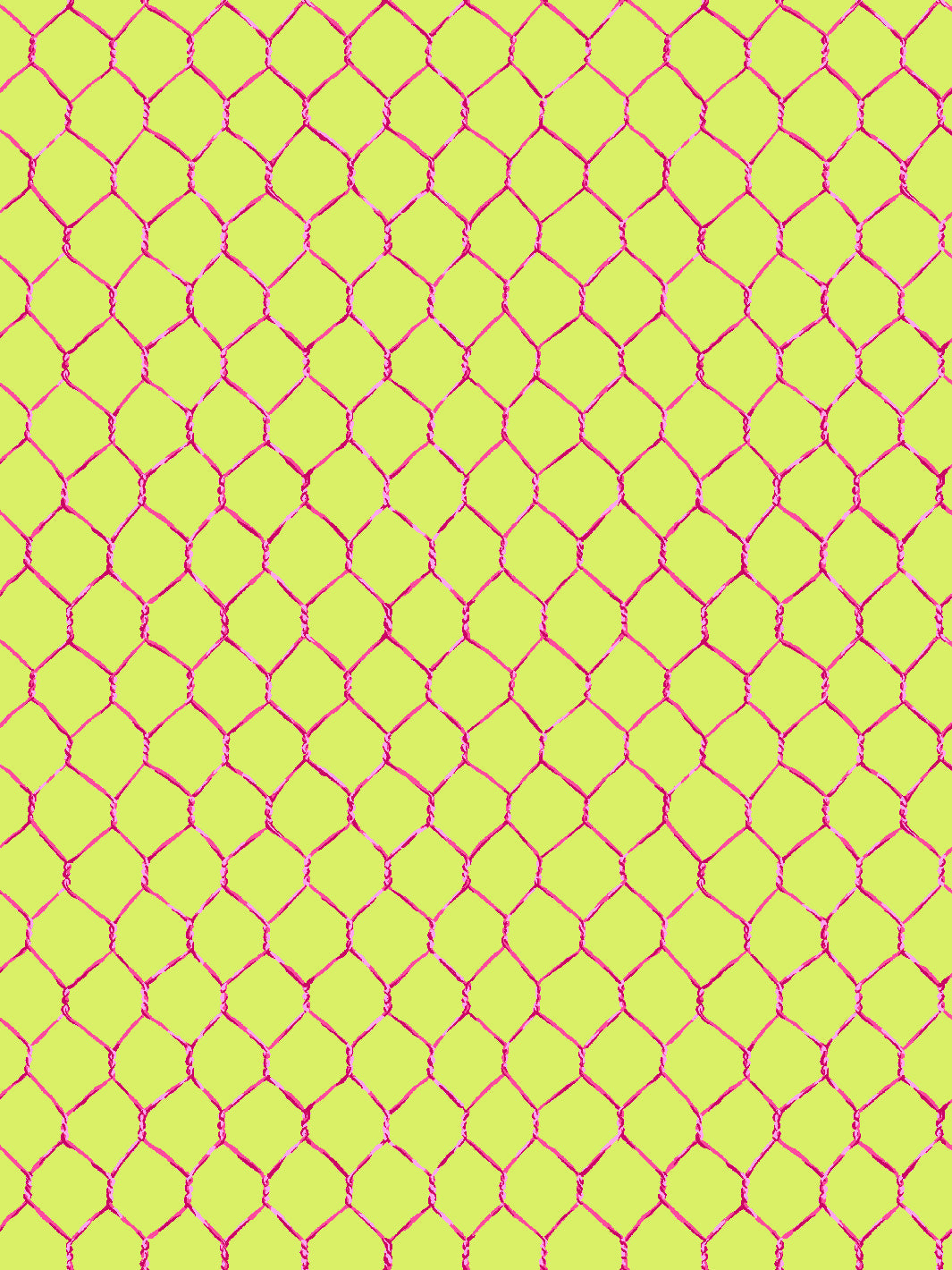 Evelyn's Chicken Wire Wallpaper by Sarah Jessica Parker - Raspberry on Citron Peel & Stick Wallpaper for Kitchen Backsplash, Farmhouse Decor, Accent Walls