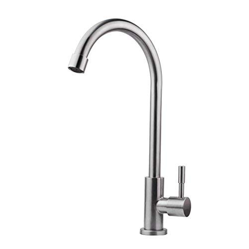 304 Stainless Steel Kitchen Sink Faucet - Modern Retro Cold Water Vegetable Washing Basin Faucet with Water Filter | Durable & Stylish for Home Decor | Perfect for Farmhouse, RV, and Outdoor Kitchen Use