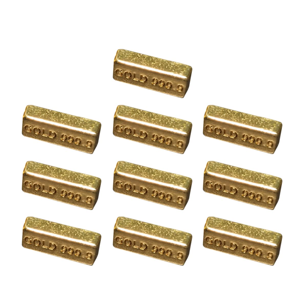 Jojofuny 10pcs Mini Fake Gold Bars - Realistic Dollhouse Accessories for Miniature Scenes, DIY Crafts & Collectibles - Perfect for Dollhouses, Train Sets & Themed Displays