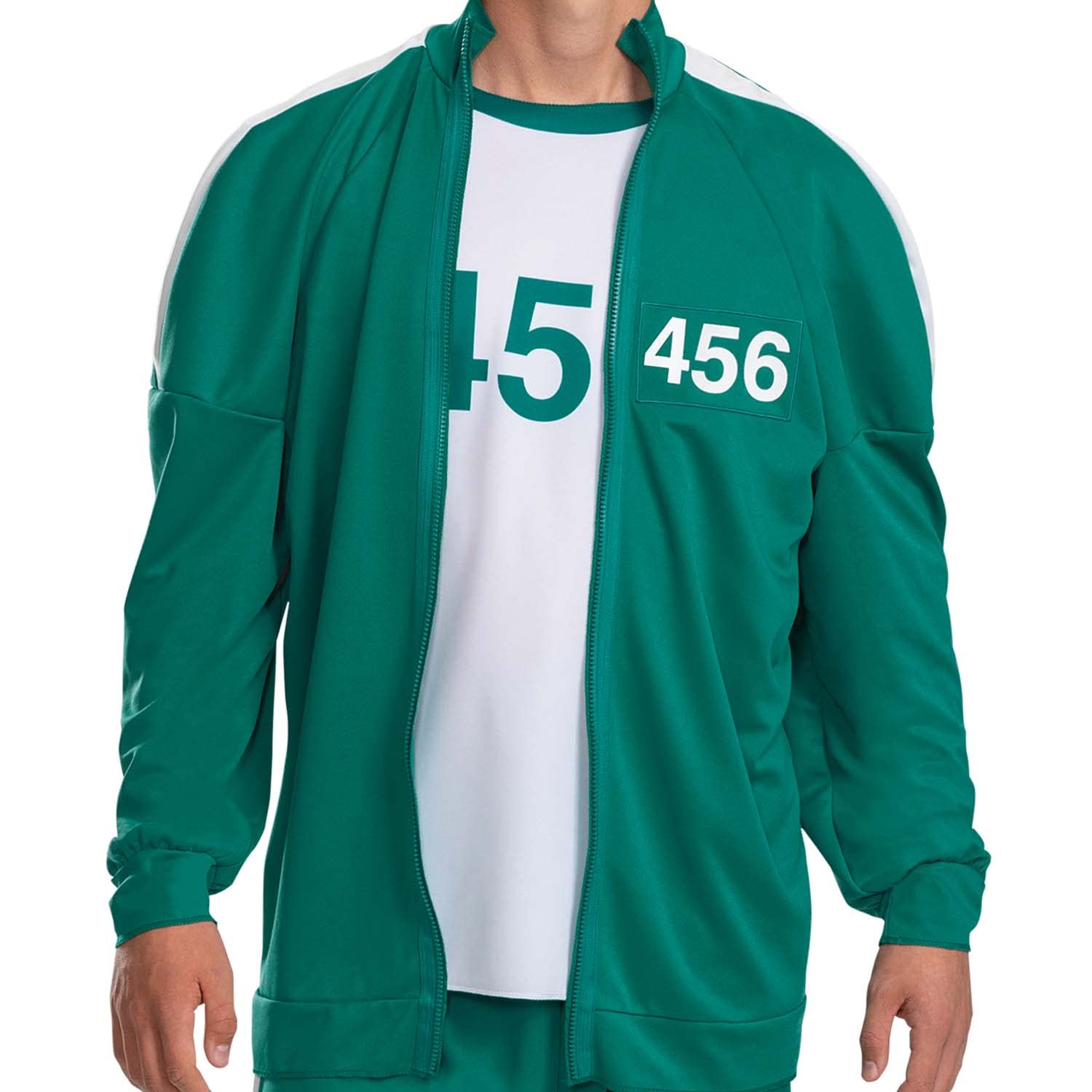 Official Squid Game Player 456 Costume for Women - Red Tracksuit Jumpsuit with Number Patch | Halloween Cosplay, TV Show Party, Themed Events