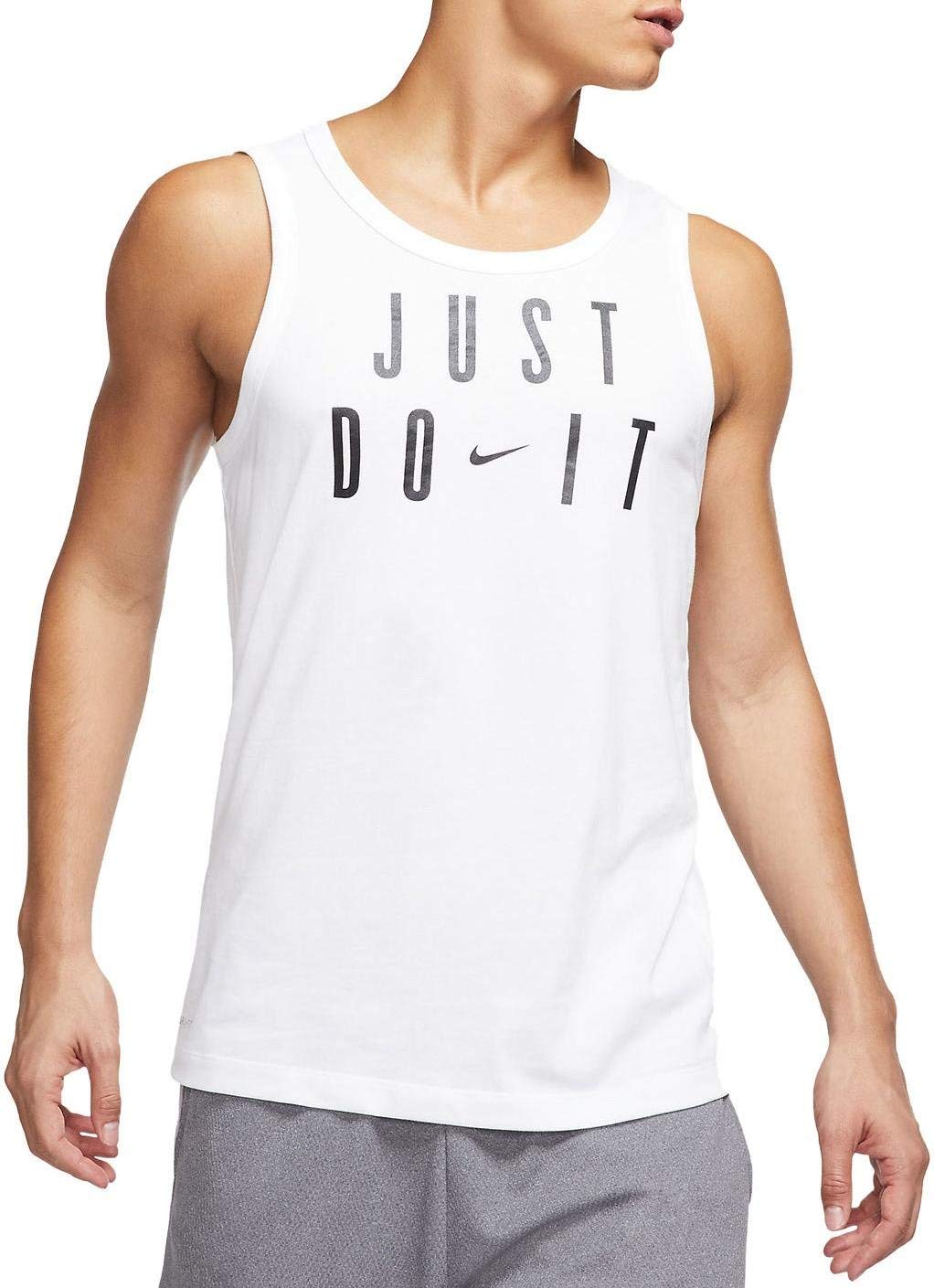 Nike Miler Dry Men's Training Tank Top - Breathable Quick-Dry Workout Shirt (White, Size M) - Ideal for Running, Gym & Outdoor Sports
