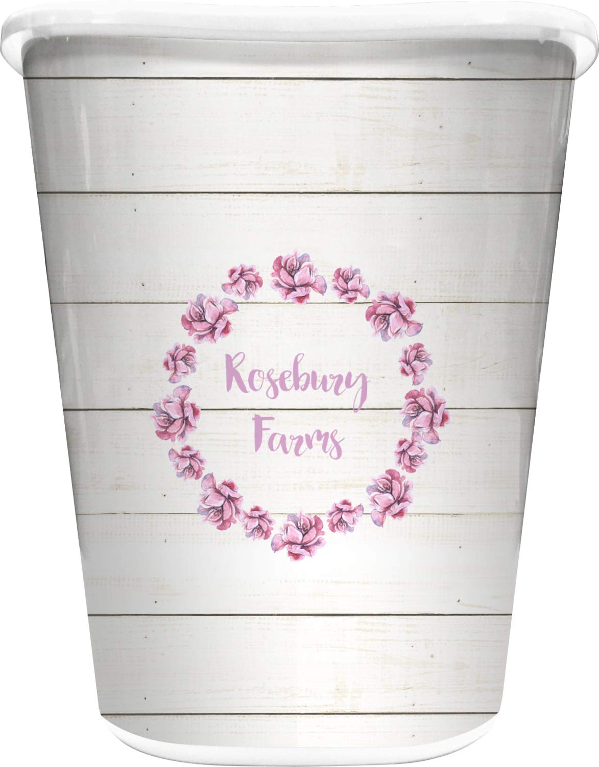 Personalized Farmhouse Waste Basket - Double Sided White Trash Can for Kitchen, Bathroom & Office Decor | Rustic Home Storage Bin
