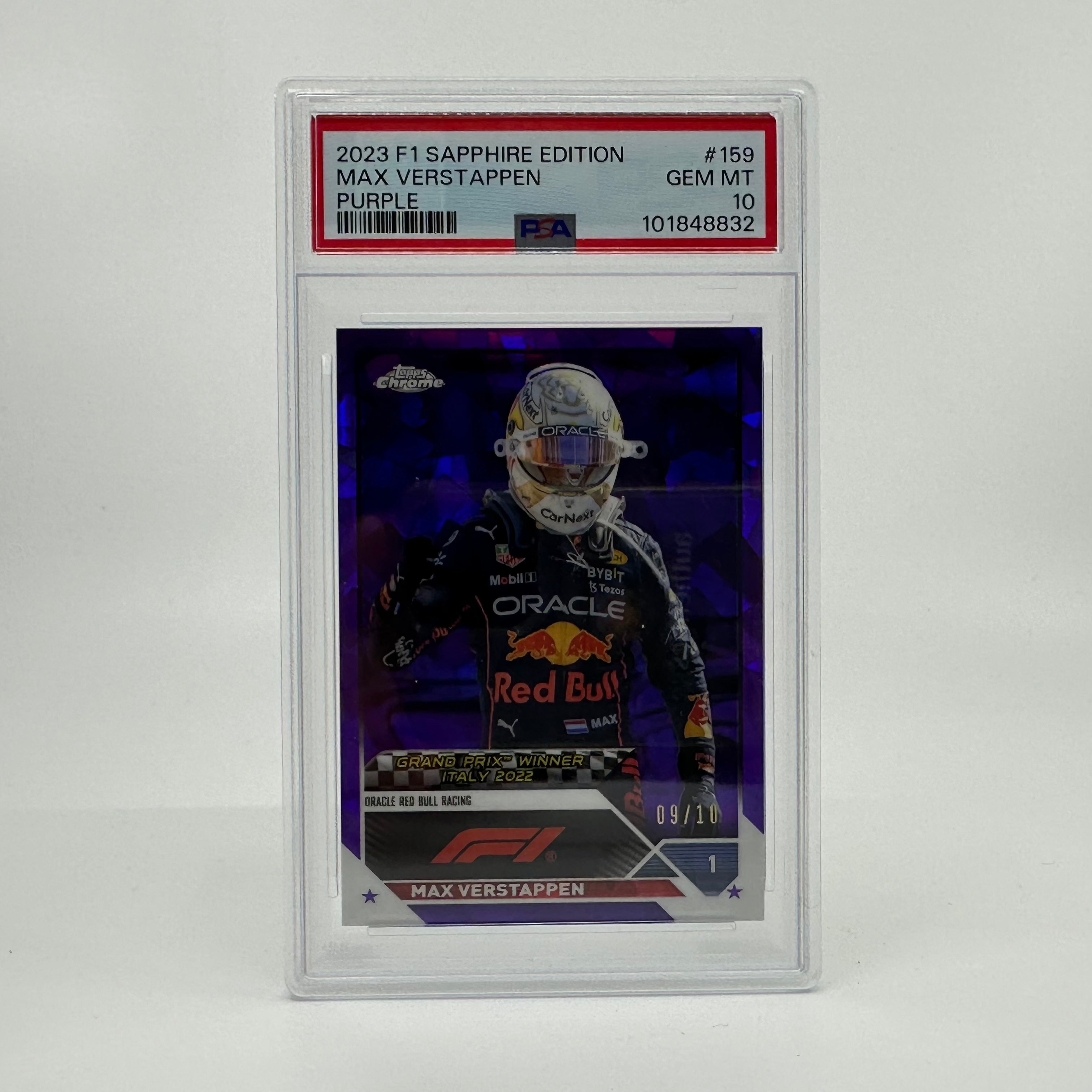 2023 Topps Chrome Sapphire Purple Max Verstappen #159 PSA 10 - Rare Collectible Trading Card for Sports Memorabilia & F1 Racing Fans - Perfect for Display, Investment, and Card Collections