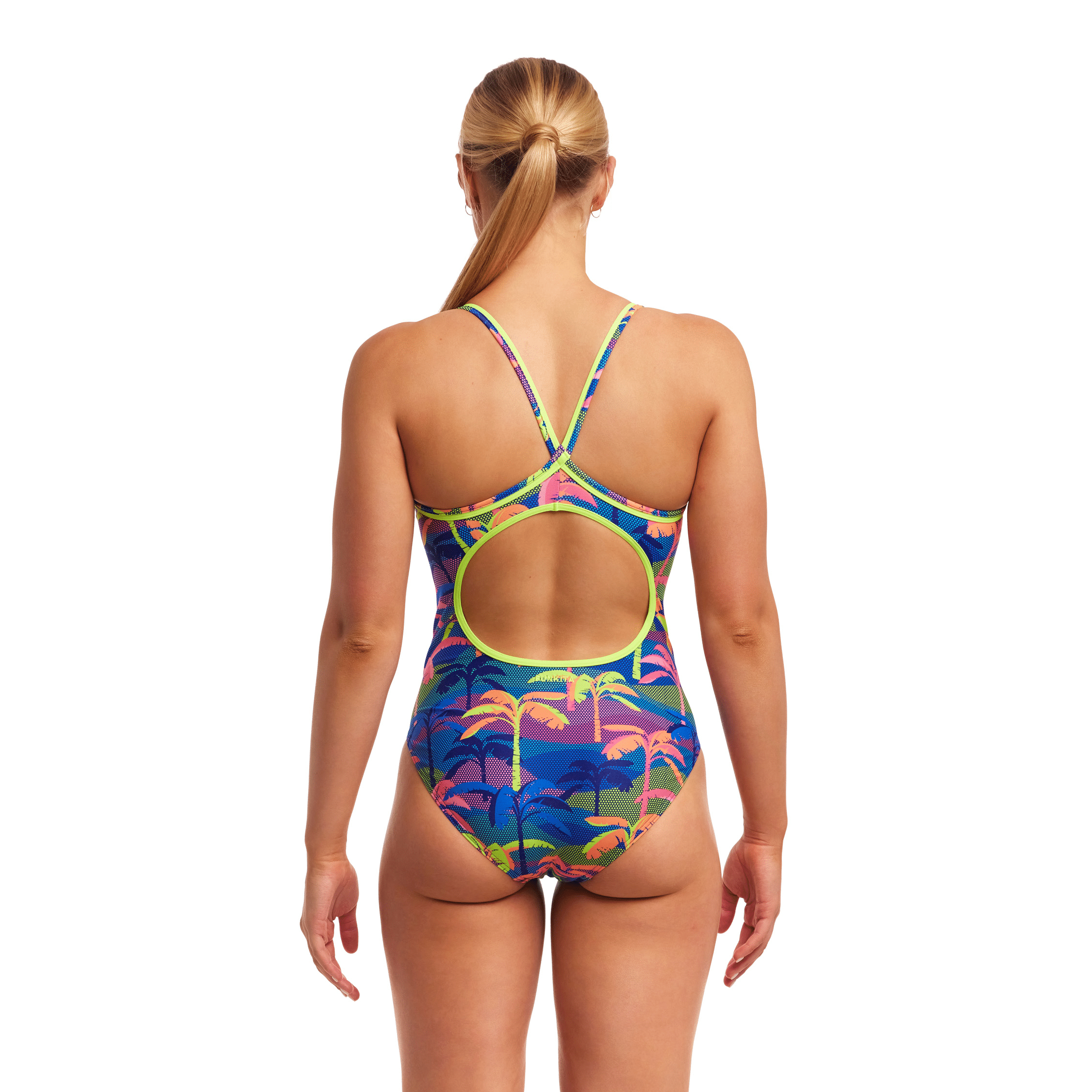 Funkita Palm A Lot Diamond Back Women's Swimsuit - Stylish One-Piece Bathing Suit for Swimming, Beach & Pool Activities