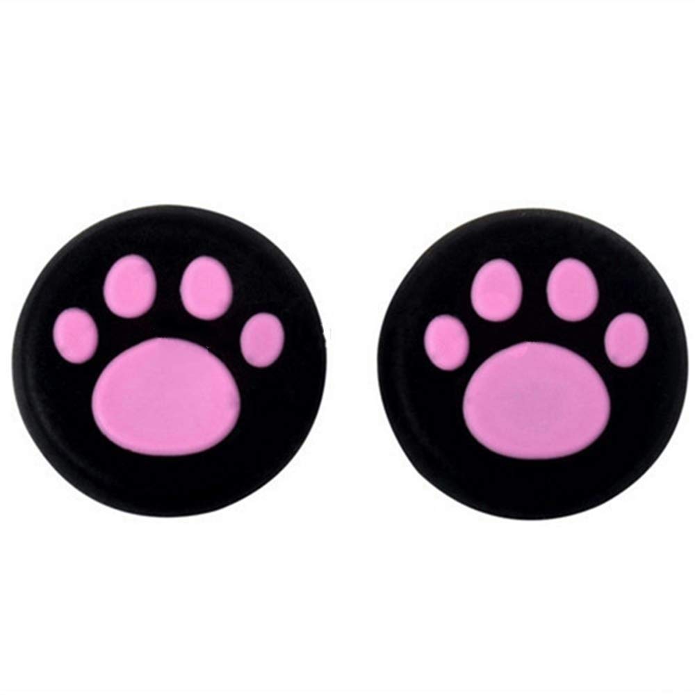 4-Pack Analog Silicone Thumbstick Grips for PS5, PS4, PS3, Xbox One, Xbox 360 & PS2 Controllers - Non-Slip Joystick Caps with Cat & Dog Paw Design - Perfect for Gaming, Streaming & Long Play Sessions