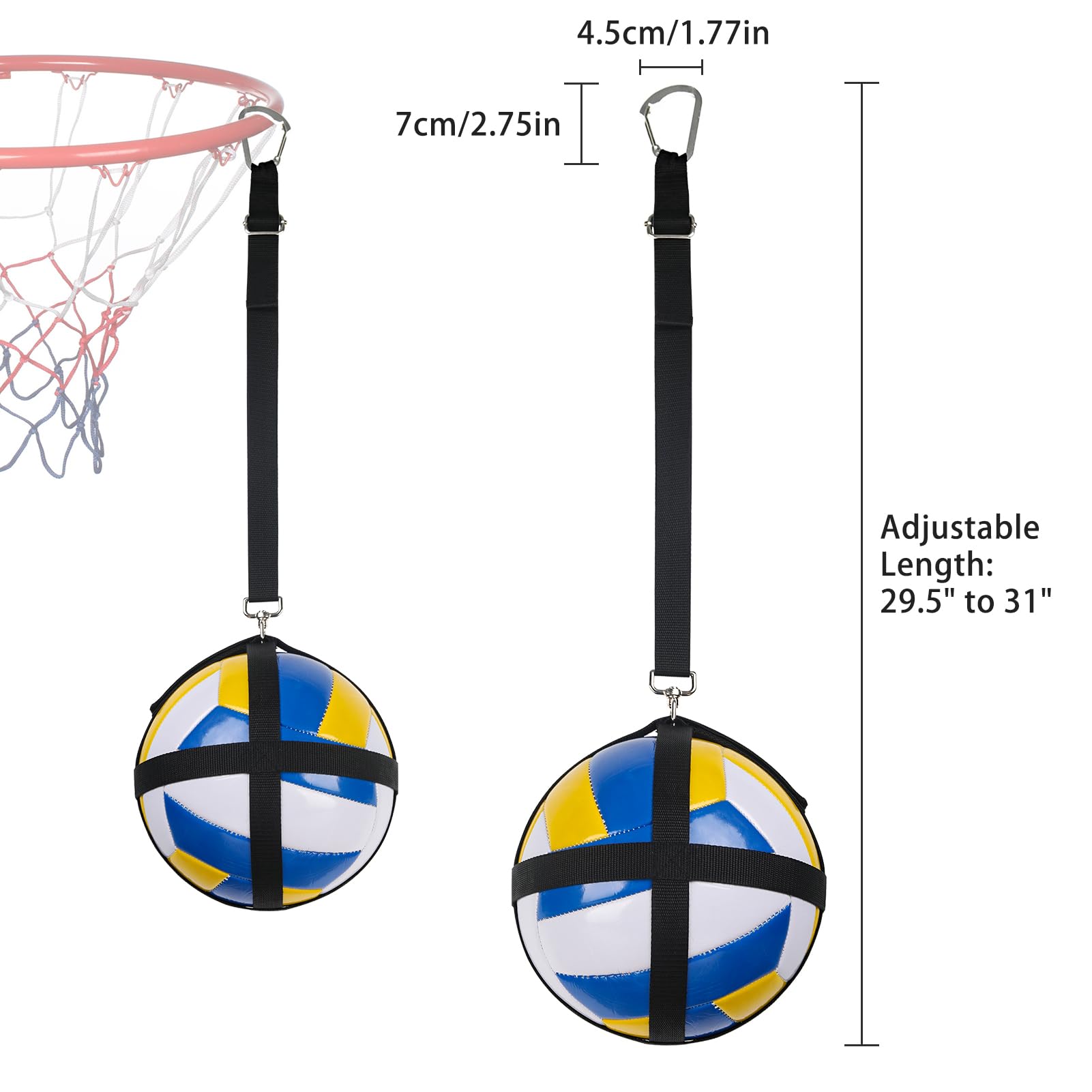 Volleyball Spike Trainer System - Solo Practice Volleyball Training Equipment for Hitting, Jumping & Arm Swing Mechanics - Improve Spiking Power for Indoor & Beach Volleyball Players