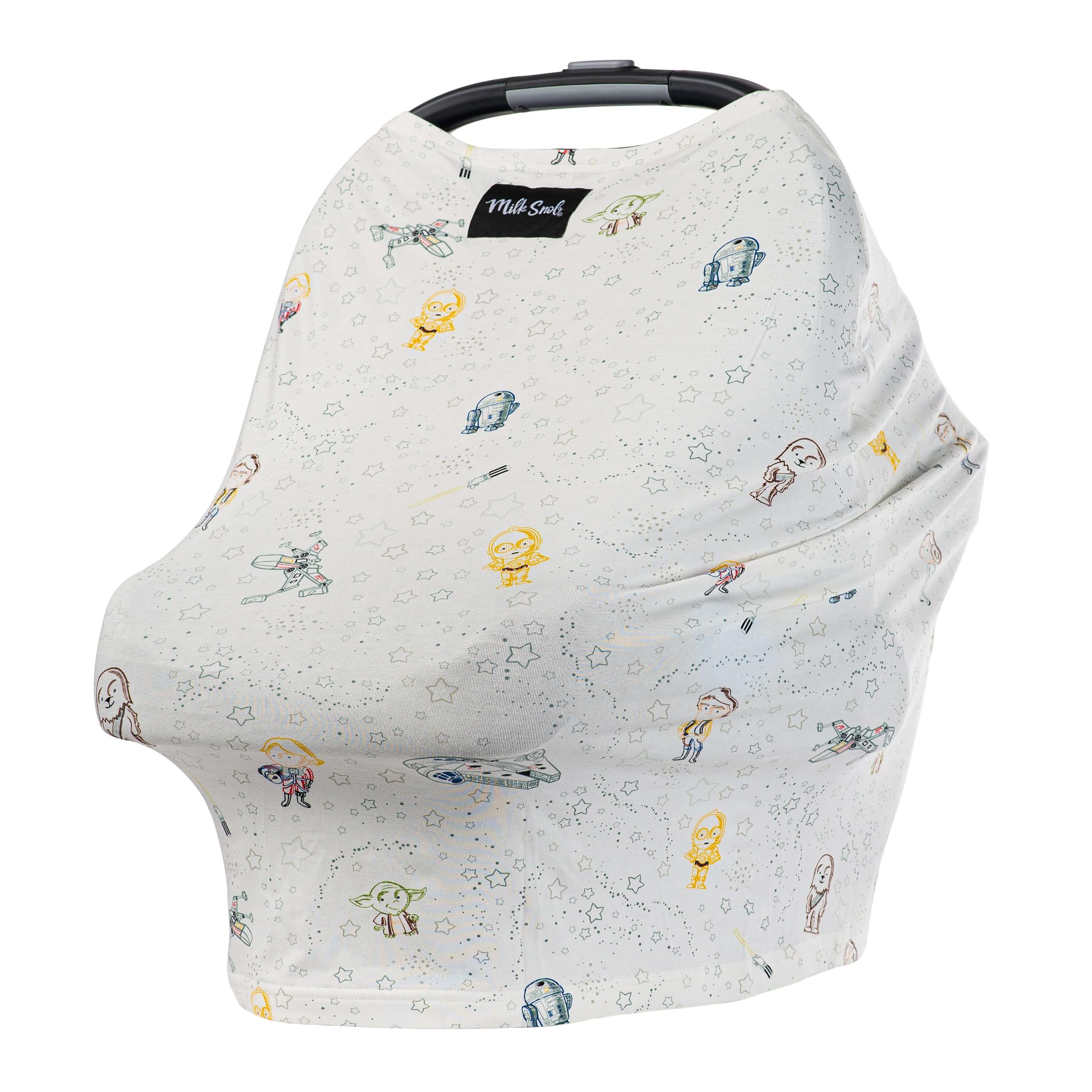 Star Wars 5-in-1 Baby Cover by Milk Snob - Little Galaxy Print for Breastfeeding Privacy, Car Seat, Stroller, High Chair & Shopping Cart - Newborn Essentials & Nursing Accessory - Perfect for Travel, Outings & Daily Baby Care