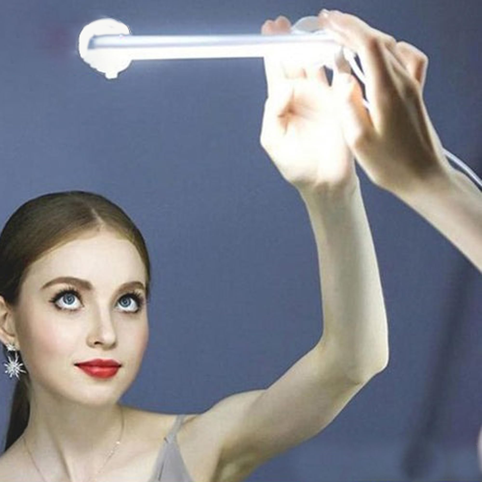 PANIXIA LED Makeup Mirror with Suction Cups - Dimmable Vanity Lighting for Bathroom & Dressing Table | Portable Cosmetic Mirror with Adjustable Brightness | Perfect for Makeup Application, Skincare Routine & Hair Styling
