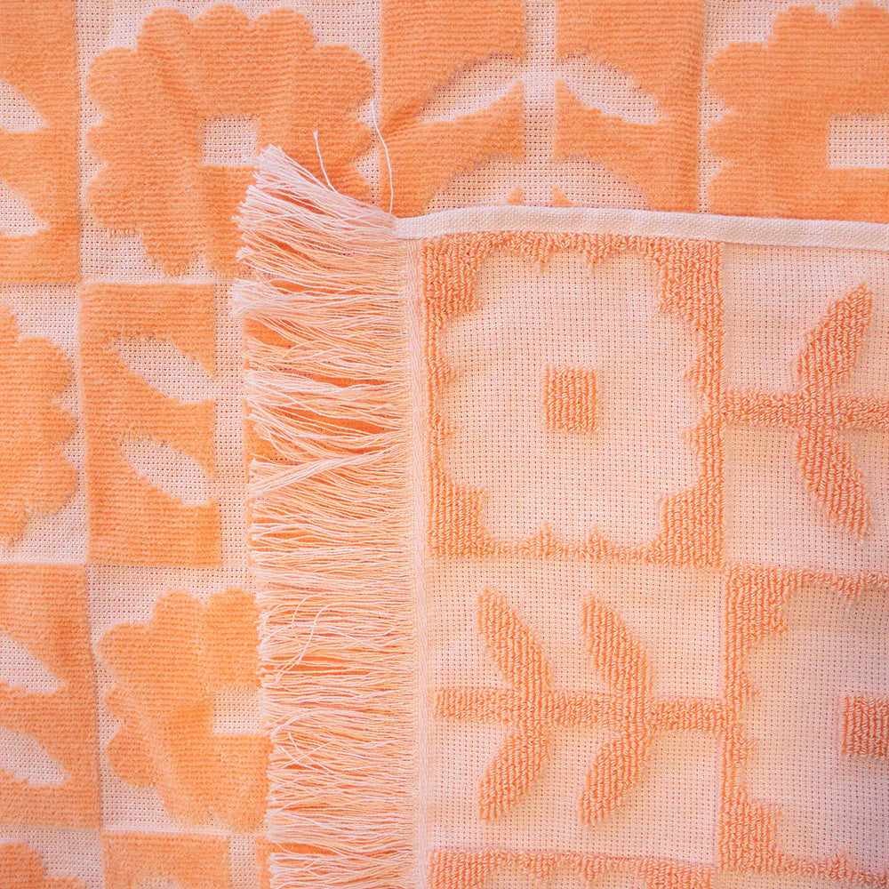 Premium Bambury HiLo Beach Towel - Soft & Absorbent Bloom Peach Design for Pool, Beach & Outdoor Use | Quick-Dry & Lightweight Travel Towel