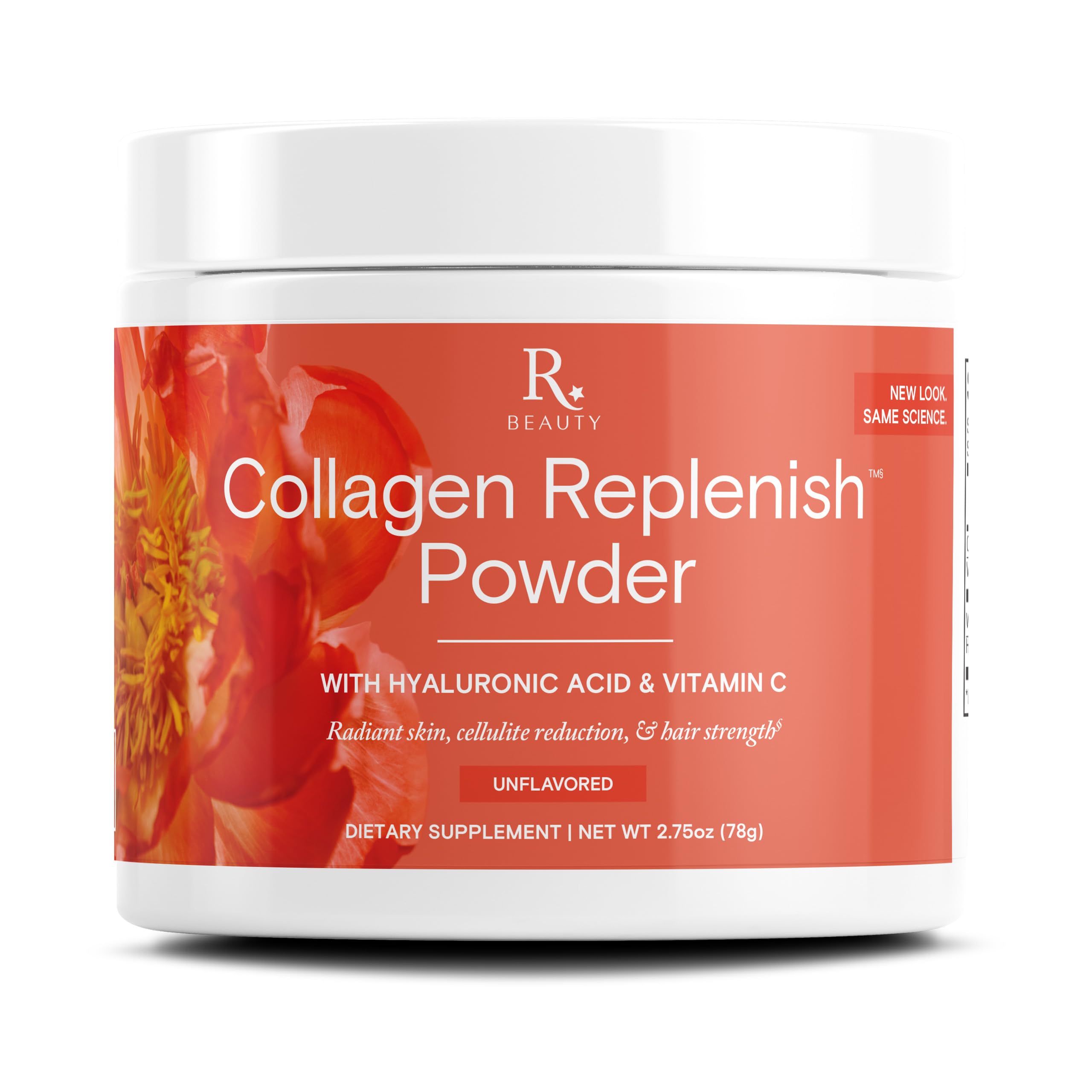 Reserveage Nutrition Collagen Replenish Powder with Hyaluronic Acid & Vitamin C - Flavorless Collagen Supplement for Glowing Skin, Stronger Hair & Cellulite Reduction - Easy to Mix - 2.75 oz - Perfect for Smoothies, Coffee & Daily Beauty Routine