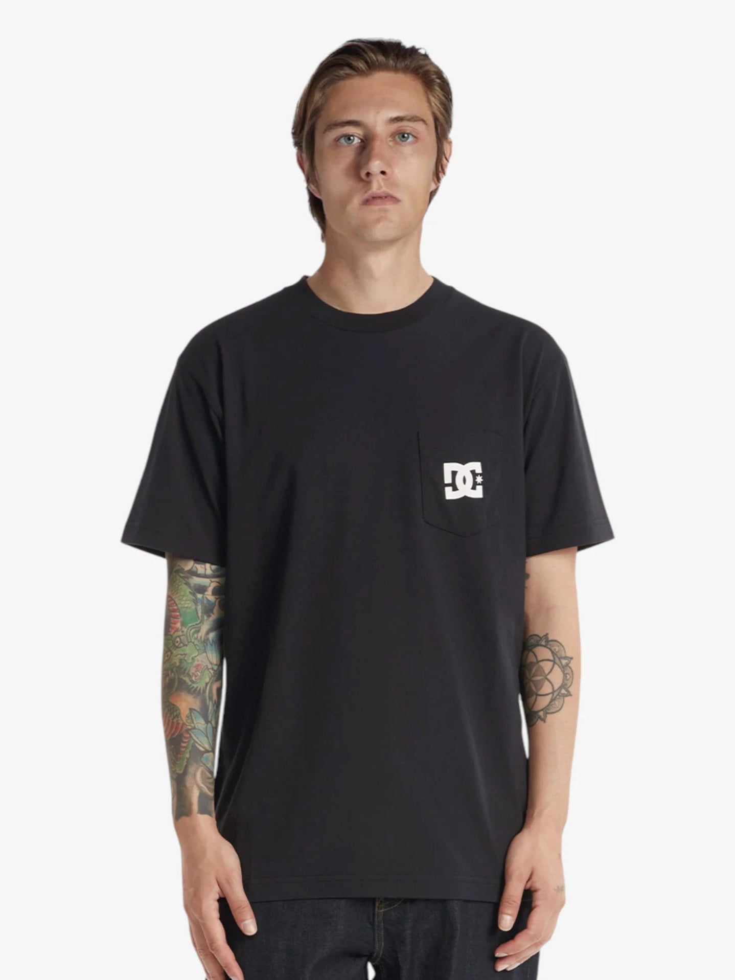 DC Star Pocket Black T-Shirt for Men - Comfortable Cotton Tee for Casual Wear, Street Style & Everyday Outfits