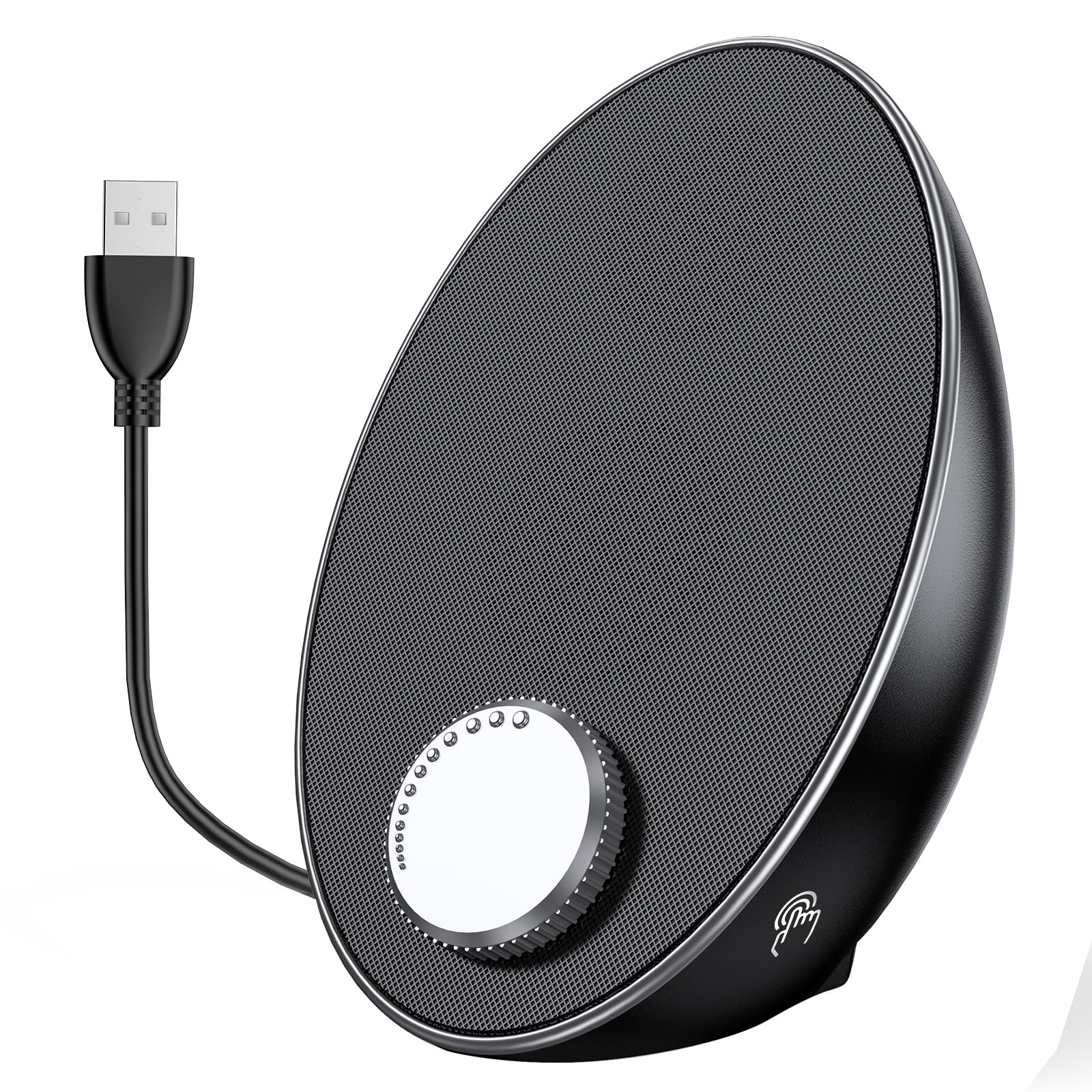 Portable Bluetooth Computer Speakers for Desktop PC & Laptop - USB Plug-N-Play External Speakers with Easy-Access Volume Knob & Clear Sound for Windows/macOS/ChromeOS/Linux - Ideal for Home Office, Gaming & Multimedia