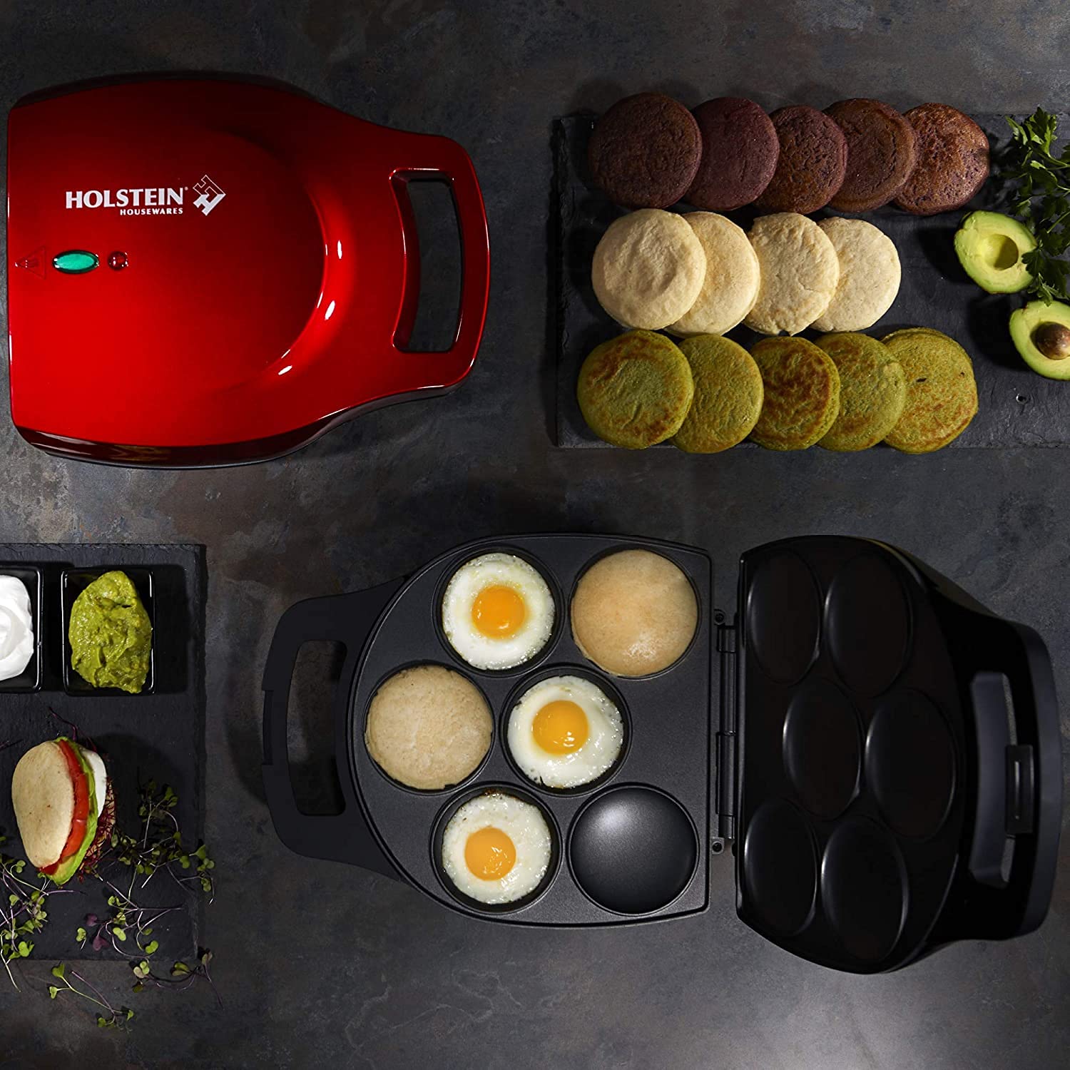 Premium Non-Stick Arepa Maker by Holstein Housewares - Black - Perfect for Making Colombian & Venezuelan Arepas at Home