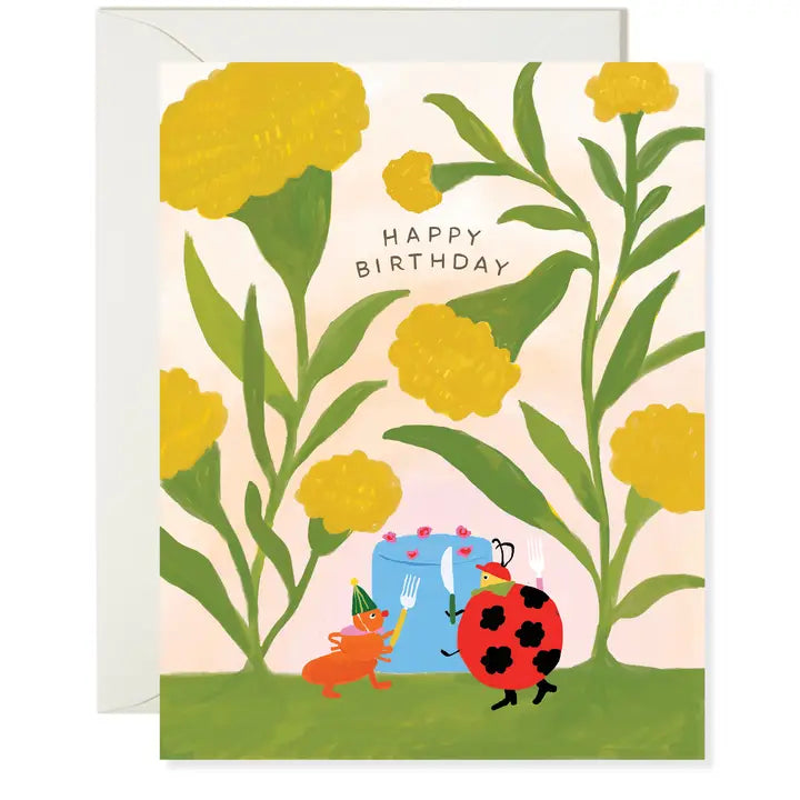Funny Bugs Birthday Party Card - Cute Insect Themed Greeting Card for Kids & Adults - Perfect for Birthdays, Celebrations & Special Occasions