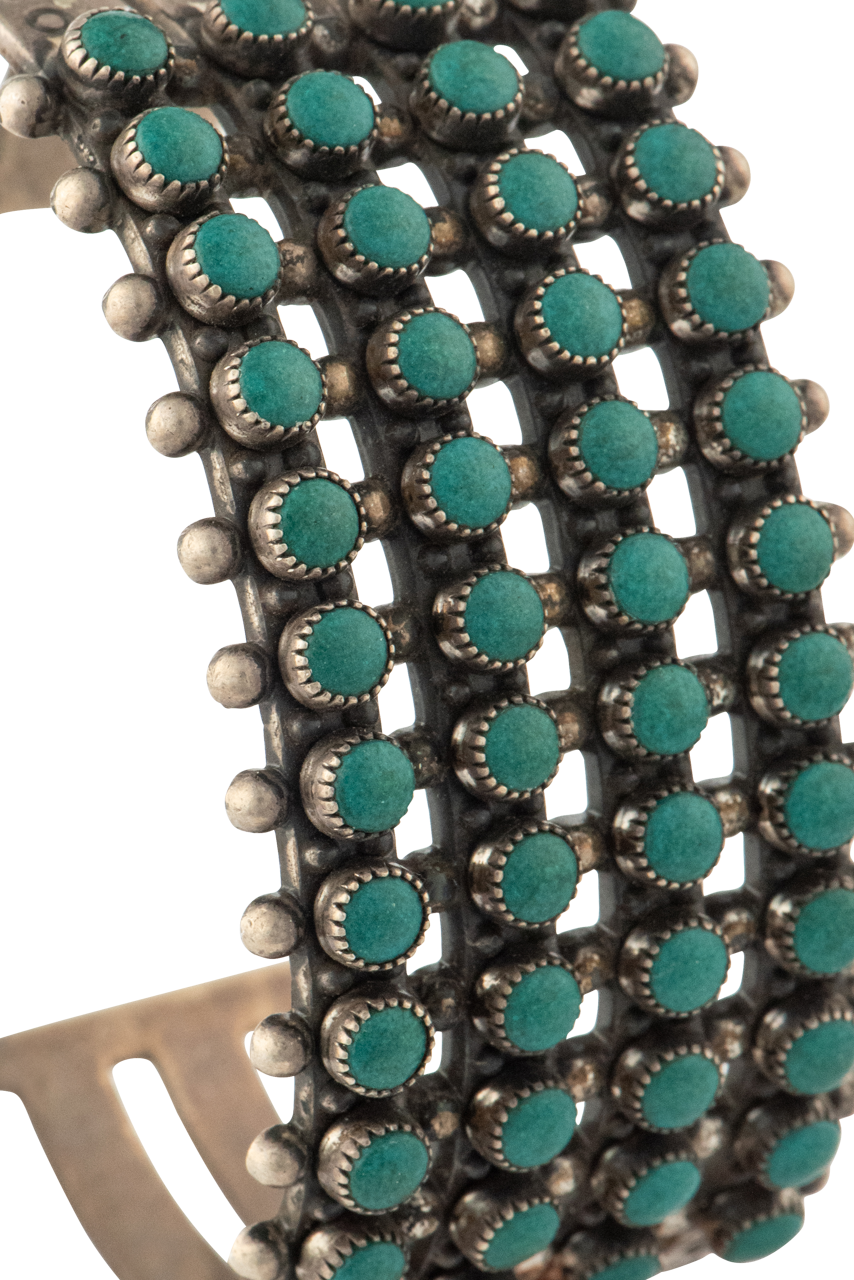 Sleeping Beauty Turquoise Studded Cuff Bracelet for Women - Boho Chic Jewelry for Casual Wear & Special Occasions
