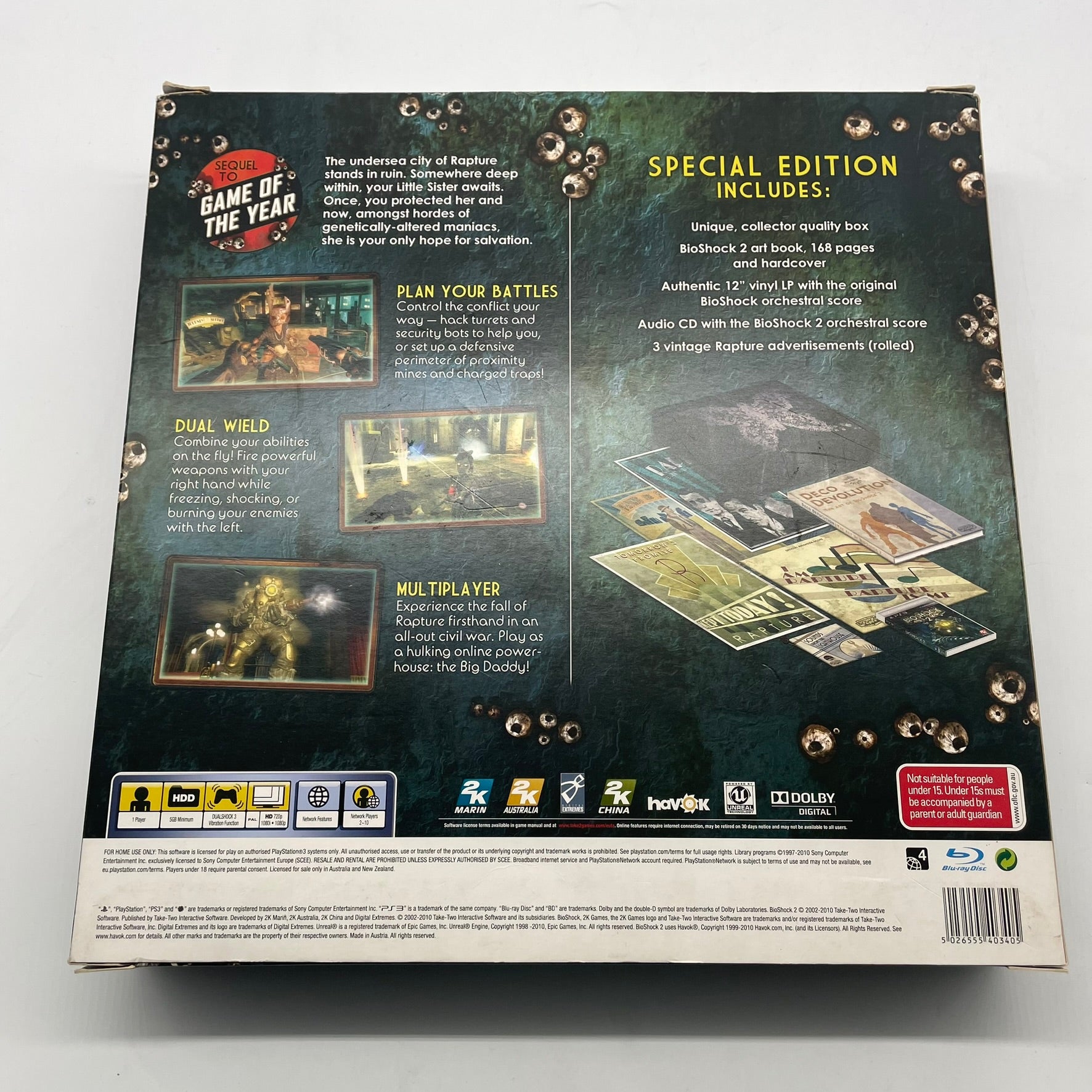 BioShock 2 Special Edition - Complete PS3 Game for PlayStation 3 | Collector's Item for Gaming Enthusiasts | Perfect for Retro Gaming Nights & Horror Game Collections