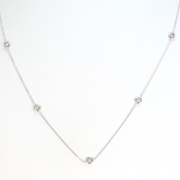 18K White Gold Diamond Necklace for Women - Elegant Pendant Jewelry Gift for Anniversary, Wedding & Special Occasions