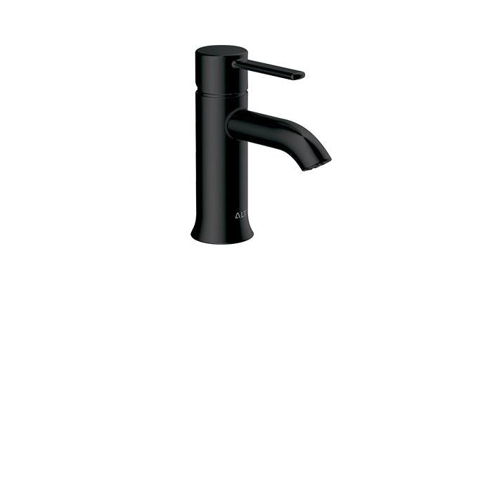 ALT AQUA CIRCO Single Hole Bathroom Faucet - Matte Black & Chrome Finish - Modern Waterfall Spout for Vanity Sink, Powder Room, and Guest Bathroom