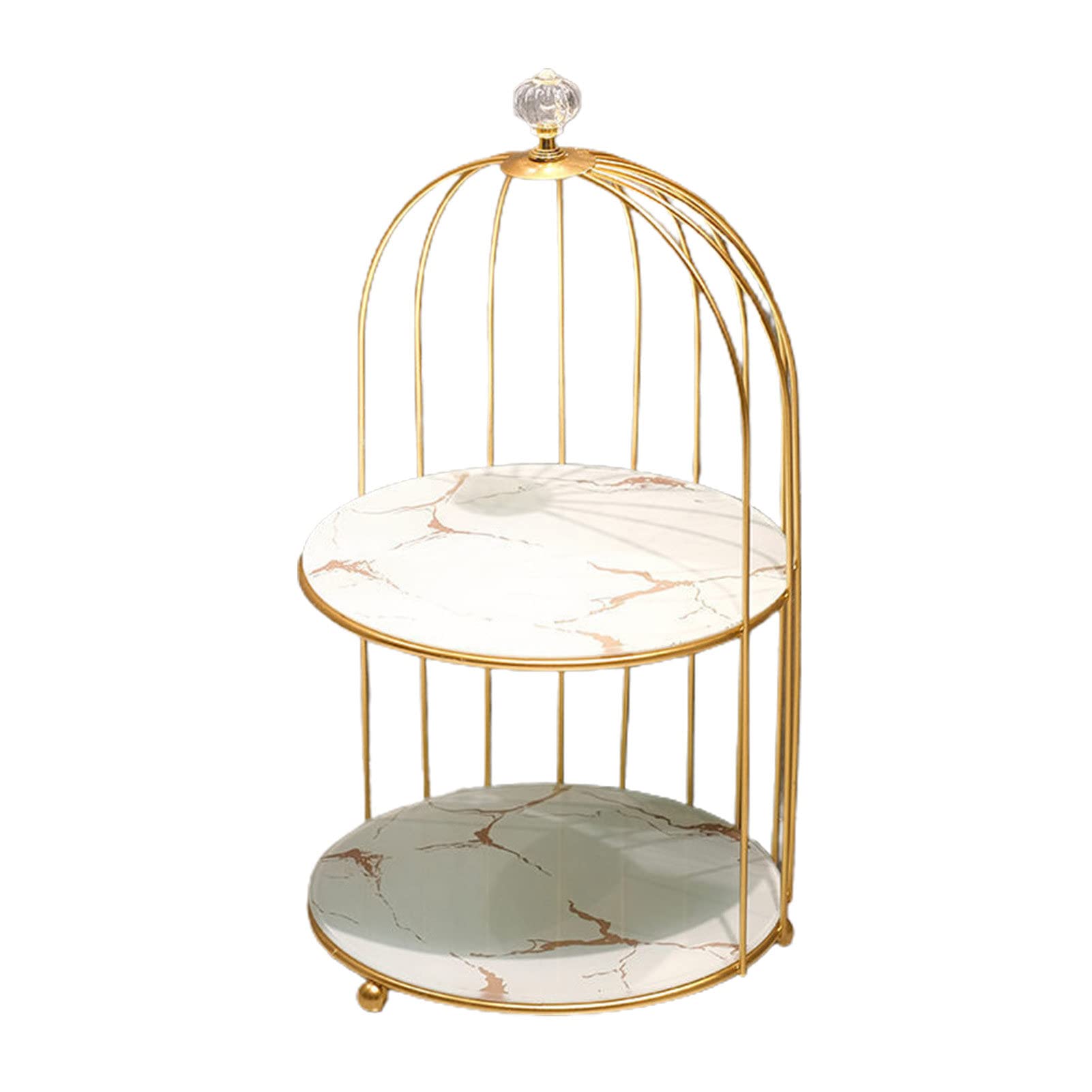 Elegant Wrought Iron Bird Cage Storage Rack with Mirror Design - Perfect for Jewelry, Cupcakes & Home Decor | Versatile Display Stand for Parties, Weddings & Retail Stores