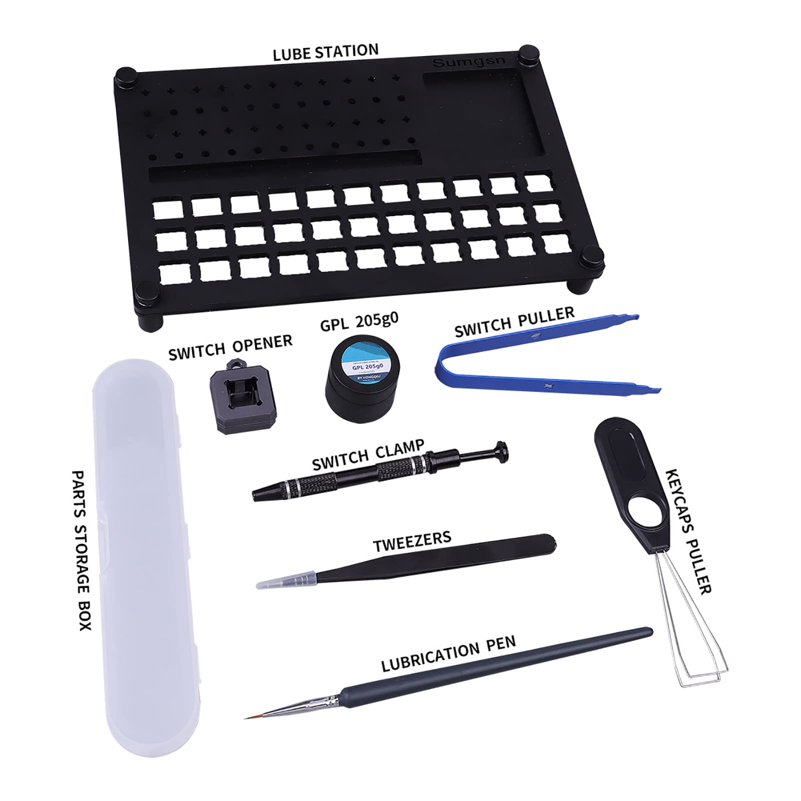 205G0 Keyboard Lubrication Kit - Complete Lube Station with Opener, Switch Puller & Clamp for Cherry MX, Gateron Mechanical Keyboard Switches | Perfect for DIY Keyboard Modding & Switch Maintenance