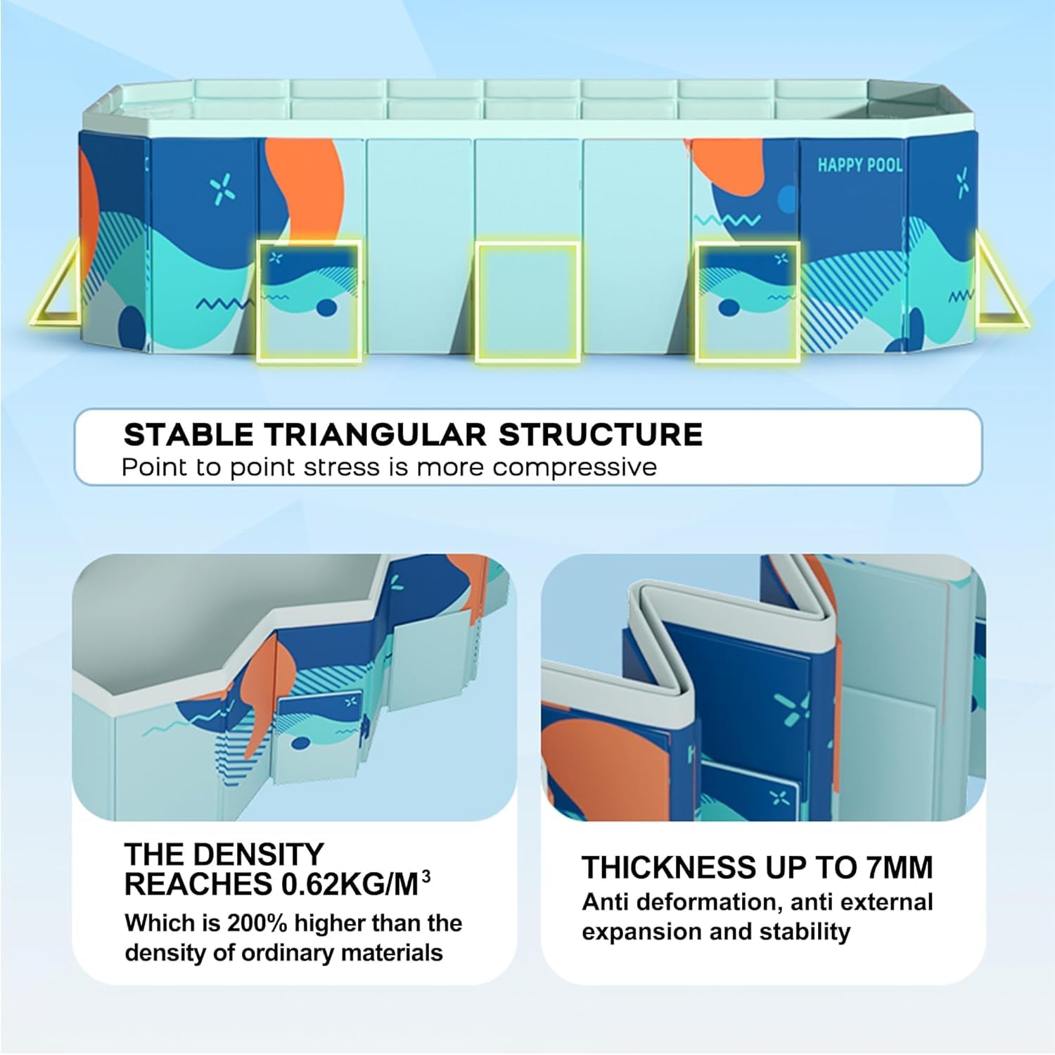 10FT Large Family Swimming Pool - Big Rectangular SnapSet Pool for Kids, Adults & Pets | Portable, Foldable, Non-Inflatable Easy Set Up Backyard Pool | Perfect for Summer Fun, Outdoor Parties & Family Bonding