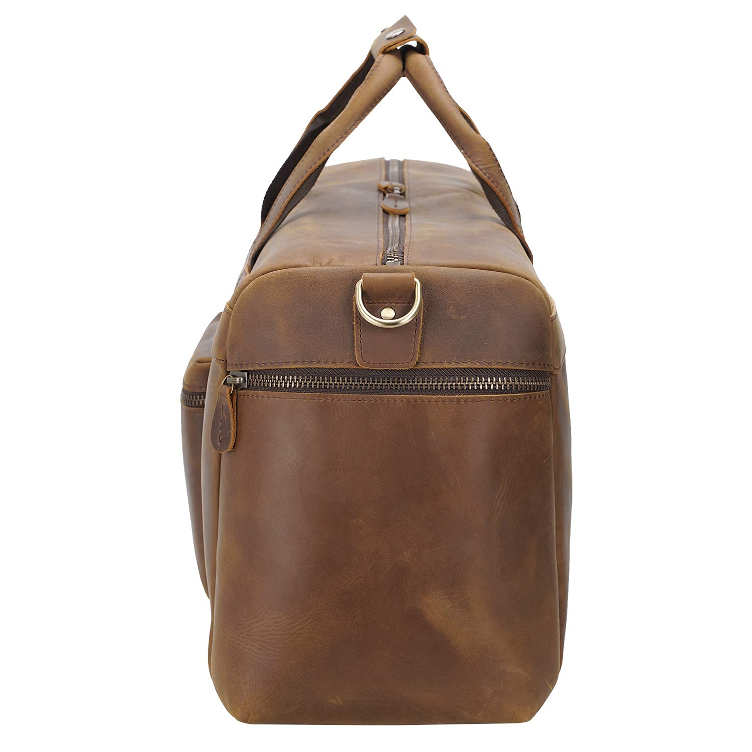 Premium Full Grain Leather Duffle Bag for Men - Large Travel, Gym & Weekend Overnight Bag - Durable Carryall for Business Trips, Workouts & Sports Activities