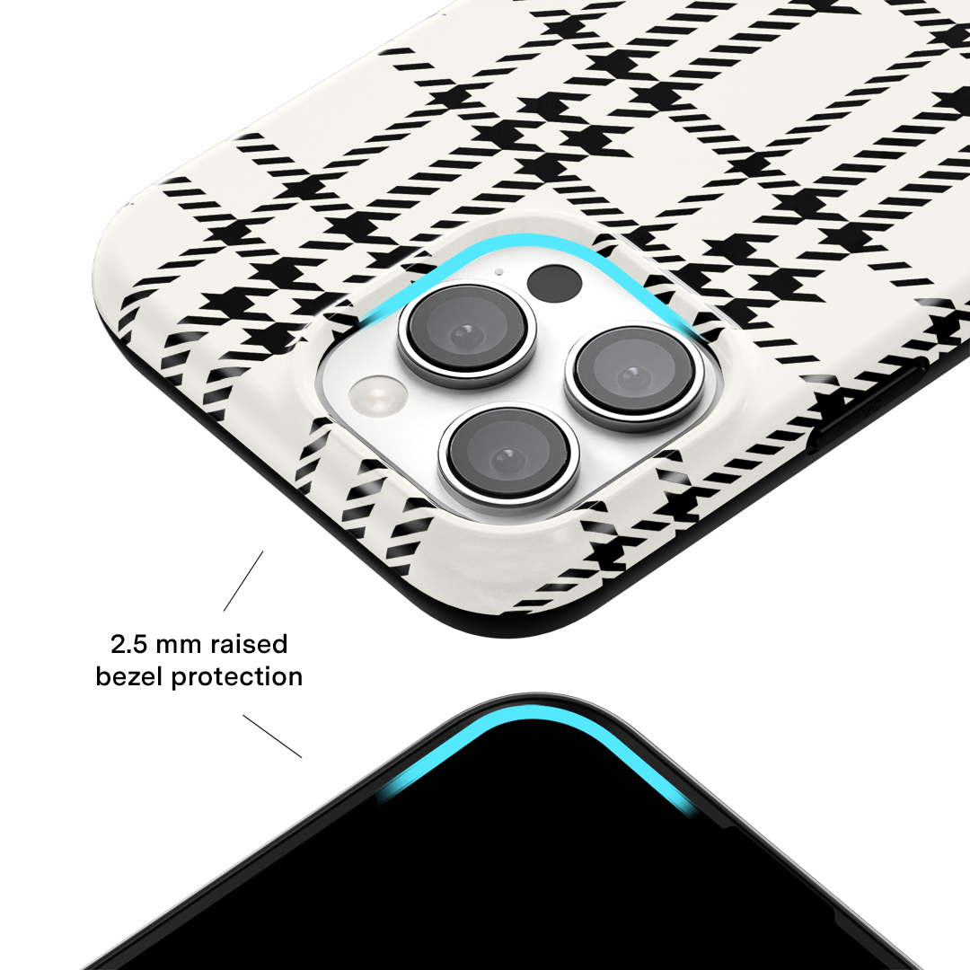 Houndstooth Pattern iPhone Case - Stylish & Protective Phone Cover for iPhone 13/12/11/X - Perfect for Work, Travel & Everyday Use