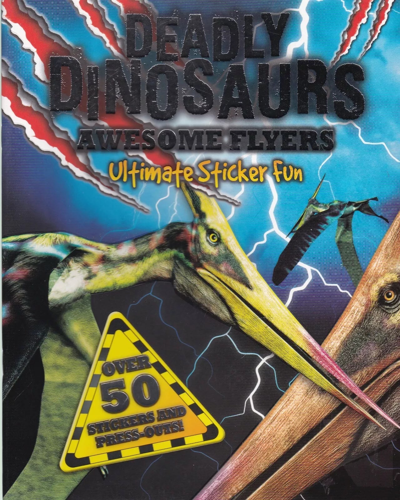 Deadly Dinosaurs Awesome Flyers Stickers - Ultimate Dinosaur Sticker Book for Kids - Perfect for School Projects, Scrapbooking & Creative Play