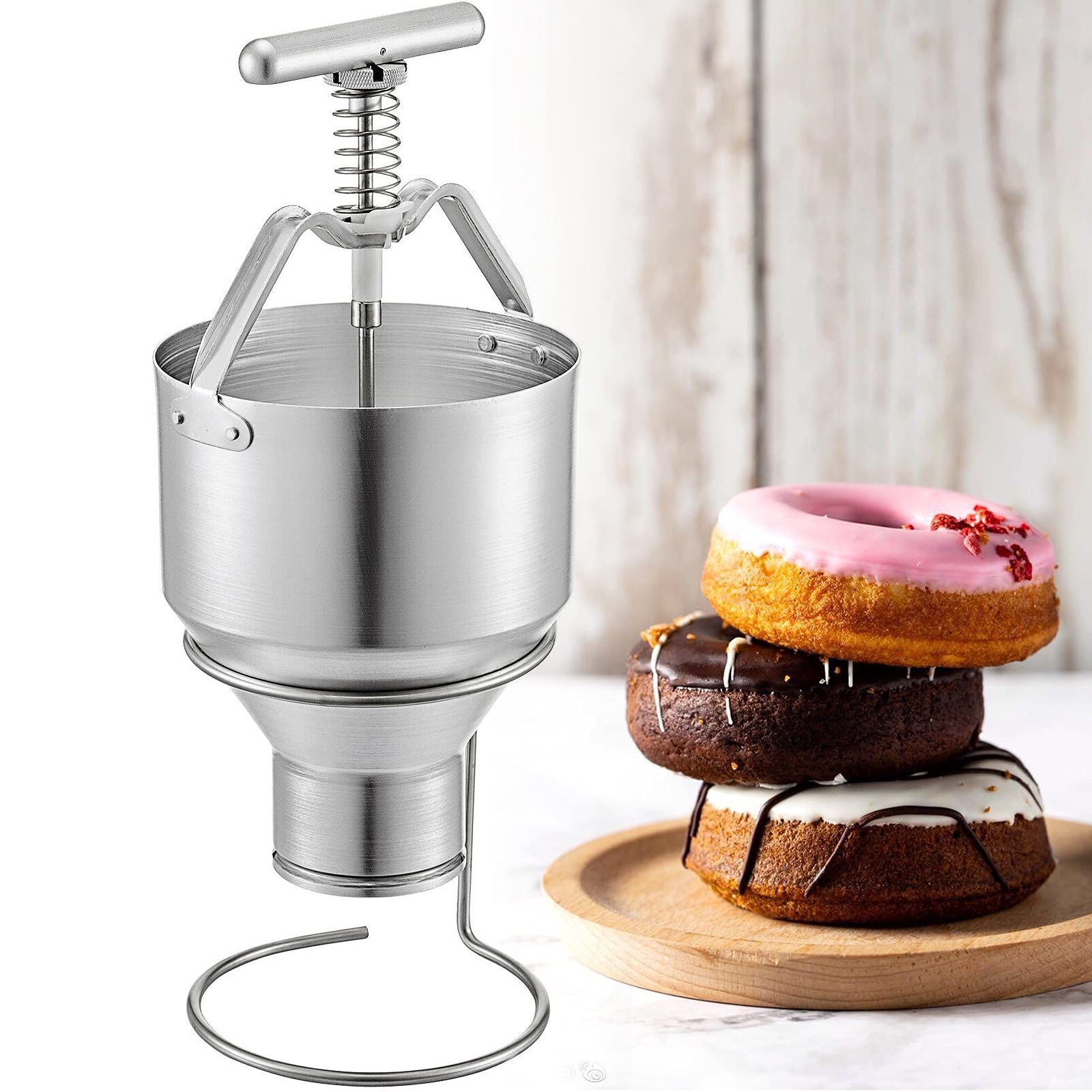 Manual Donut Maker Machine - Adjustable Thickness & 5L Capacity - Perfect for Home Baking, Cafes & Bakeries - DIY Donut Dispenser for Fresh Pastries