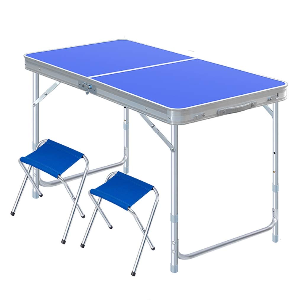 Foldable Portable Table with 2 Chairs - Lightweight Outdoor Picnic Table, Compact Home Dining Desk & Study Writing Table for Camping, Patio, Dorm & Small Spaces