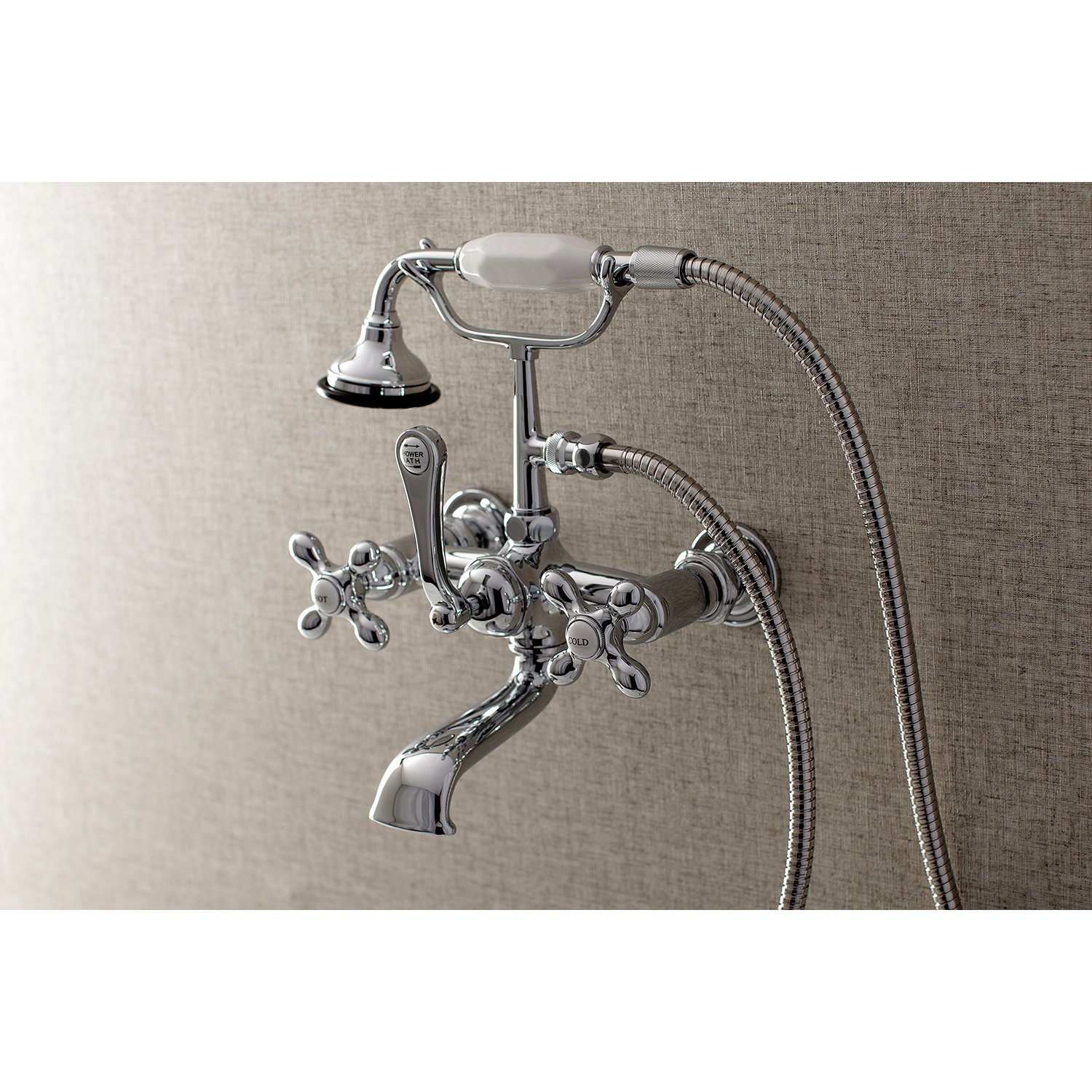 Kingston Brass AE558T1 Vintage Clawfoot Tub Faucet - 7 Inch Polished Chrome Finish for Bathroom Sink & Bathtub | Perfect for Antique & Classic Style Bathrooms