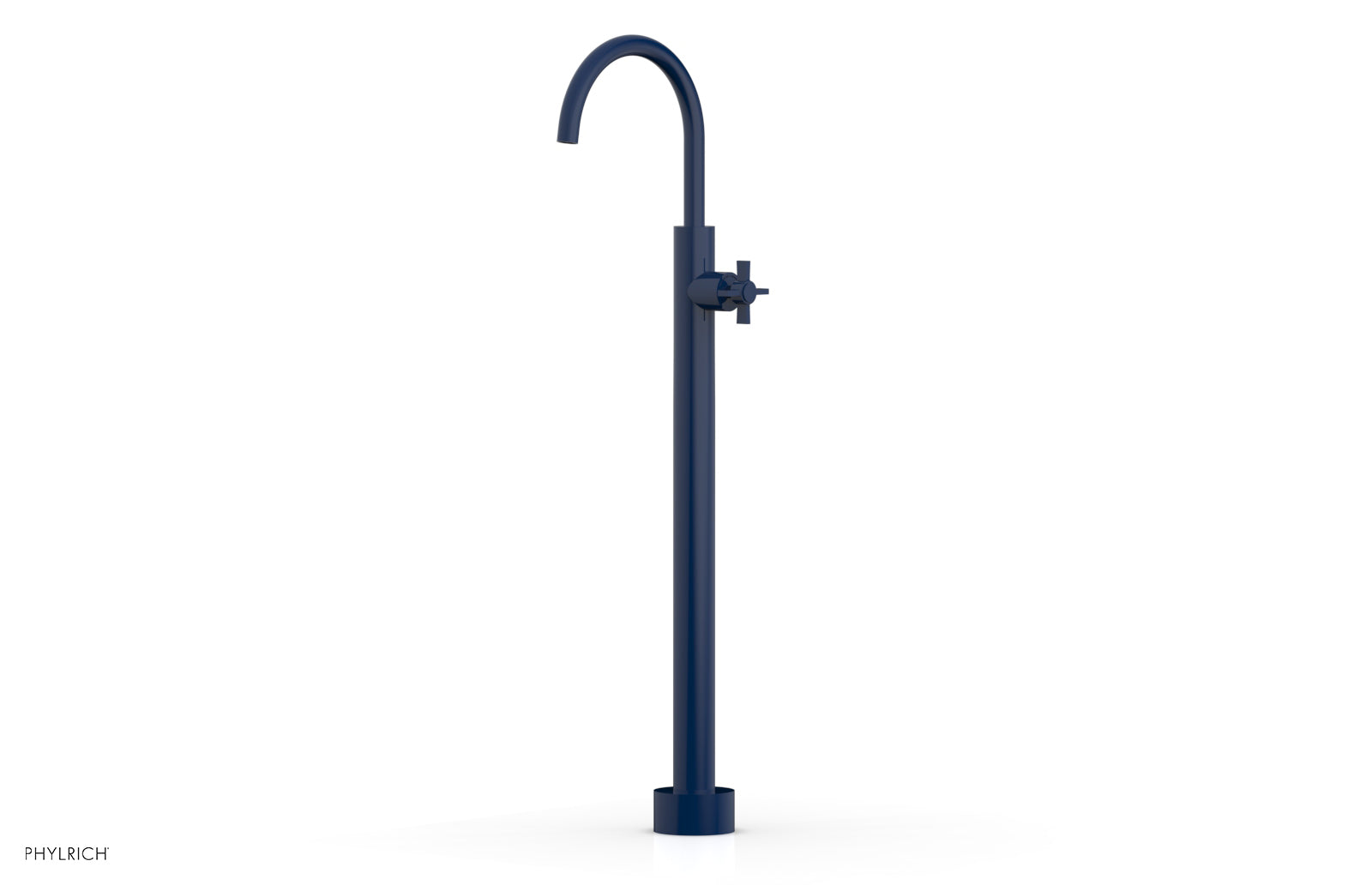 BASIC Tall Floor Mount Tub Filler with Cross Handle - D132 44 02 - Perfect for Modern Bathroom Renovations and Spa-Like Showers