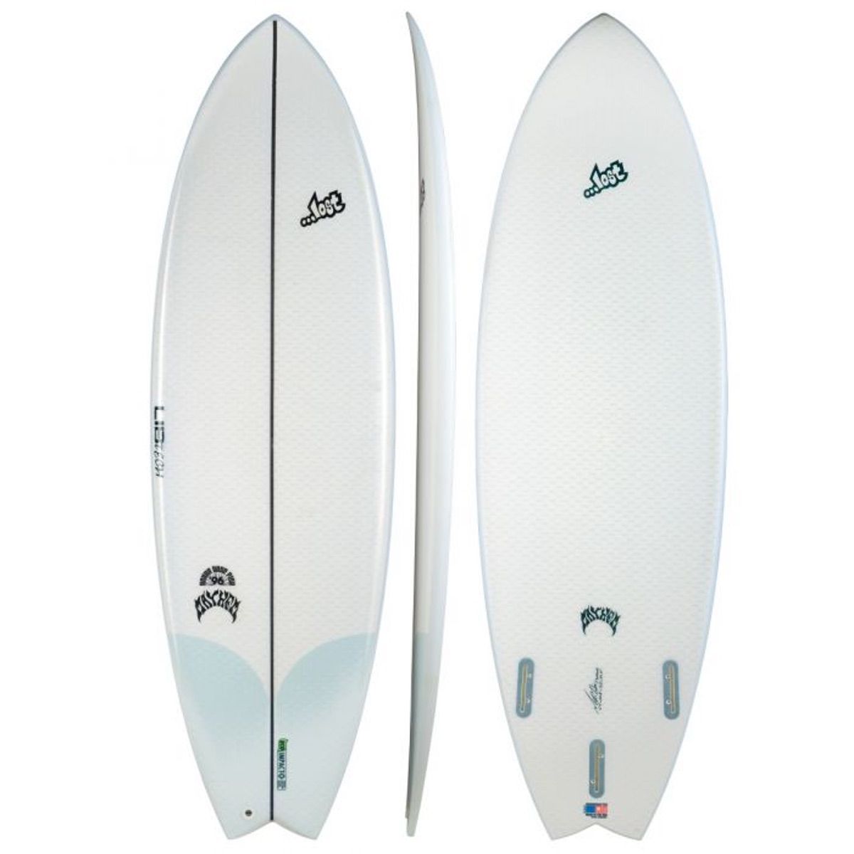 Libtech Lost Round Nose Fish RNF '96 Surfboard 5'5 - FCSII Compatible - High Performance Shortboard for Waves - Perfect for Surfing Enthusiasts & Beach Adventures