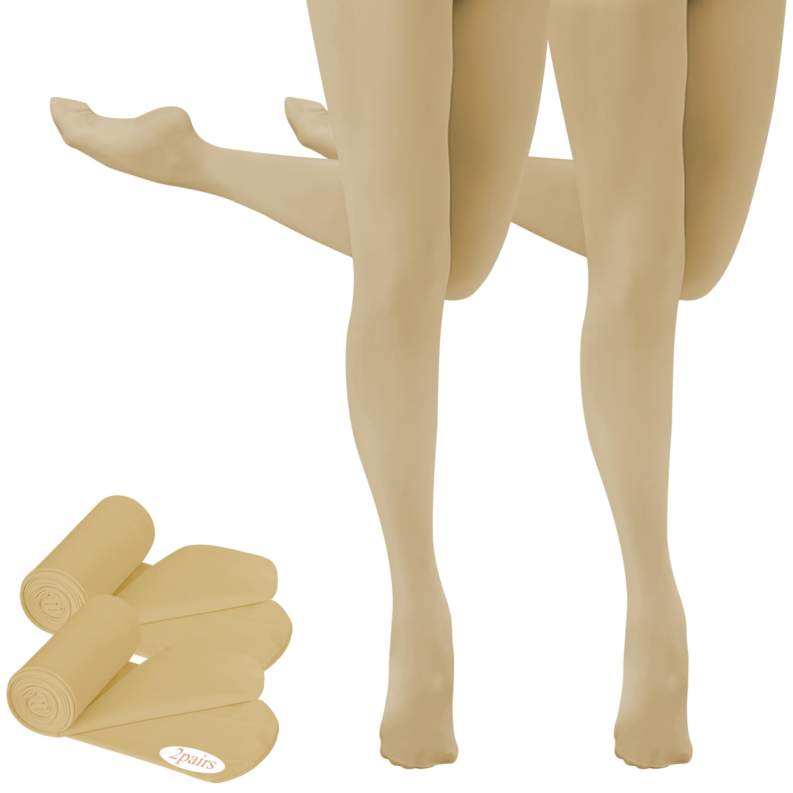 Buauty Girls Ballet Dance Tights - Ultra Soft Footed Leggings for Toddler, Little & Big Kids | Perfect for Ballet Practice, Recitals & Dance Classes