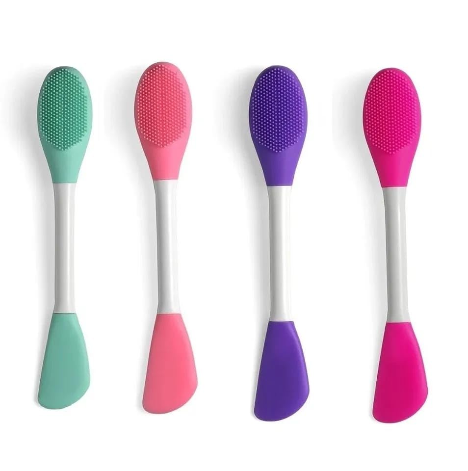 Kunya® Silicone Face Mask Brush - Soft Facial Mask Applicator & Makeup Remover Scrubber for Gentle Exfoliation, Lip Care & Body Butter Application (Multicolor) - Perfect for Skincare Routine, Spa Days & At-Home Beauty Treatments