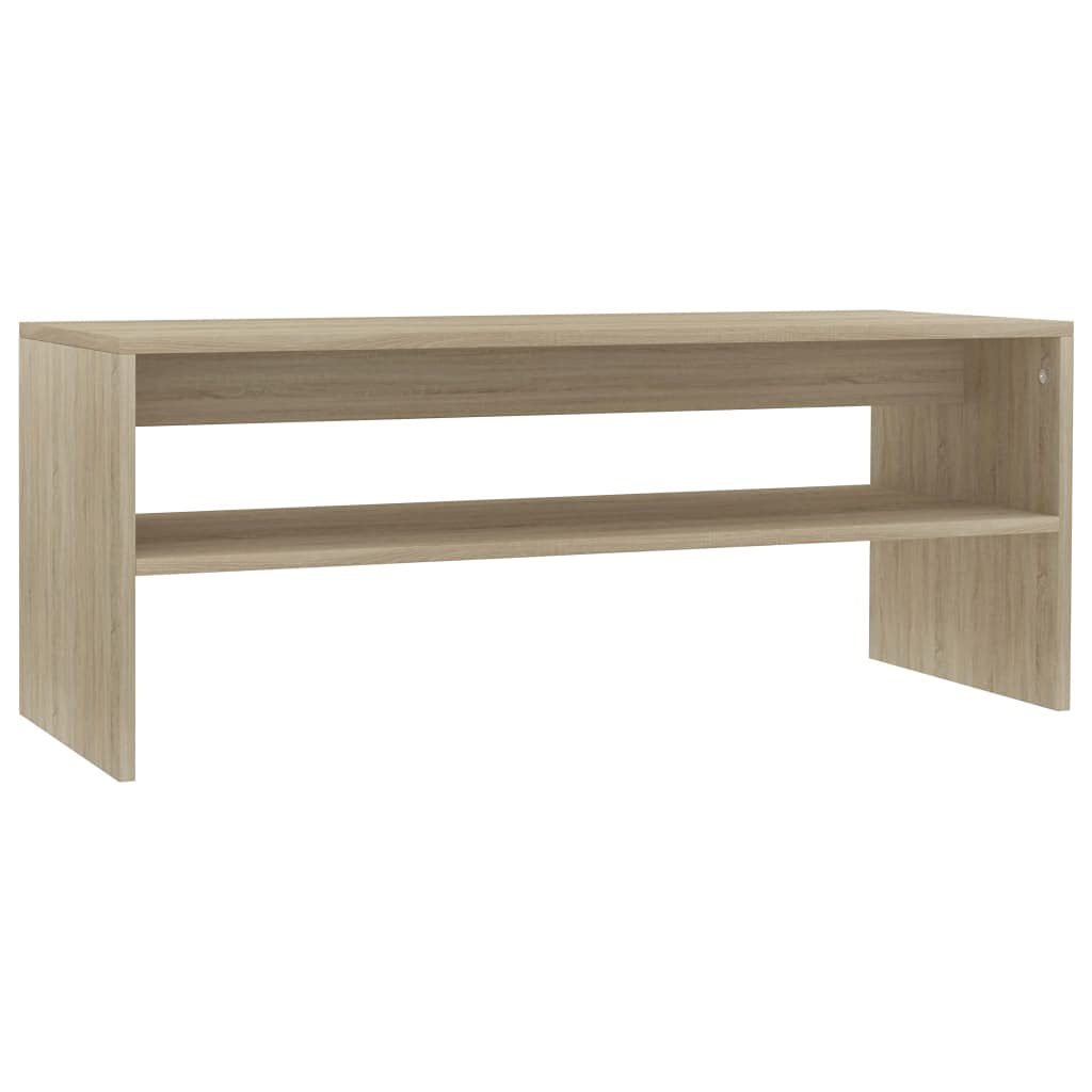Modern Small Coffee Table with Shelf - 39.4